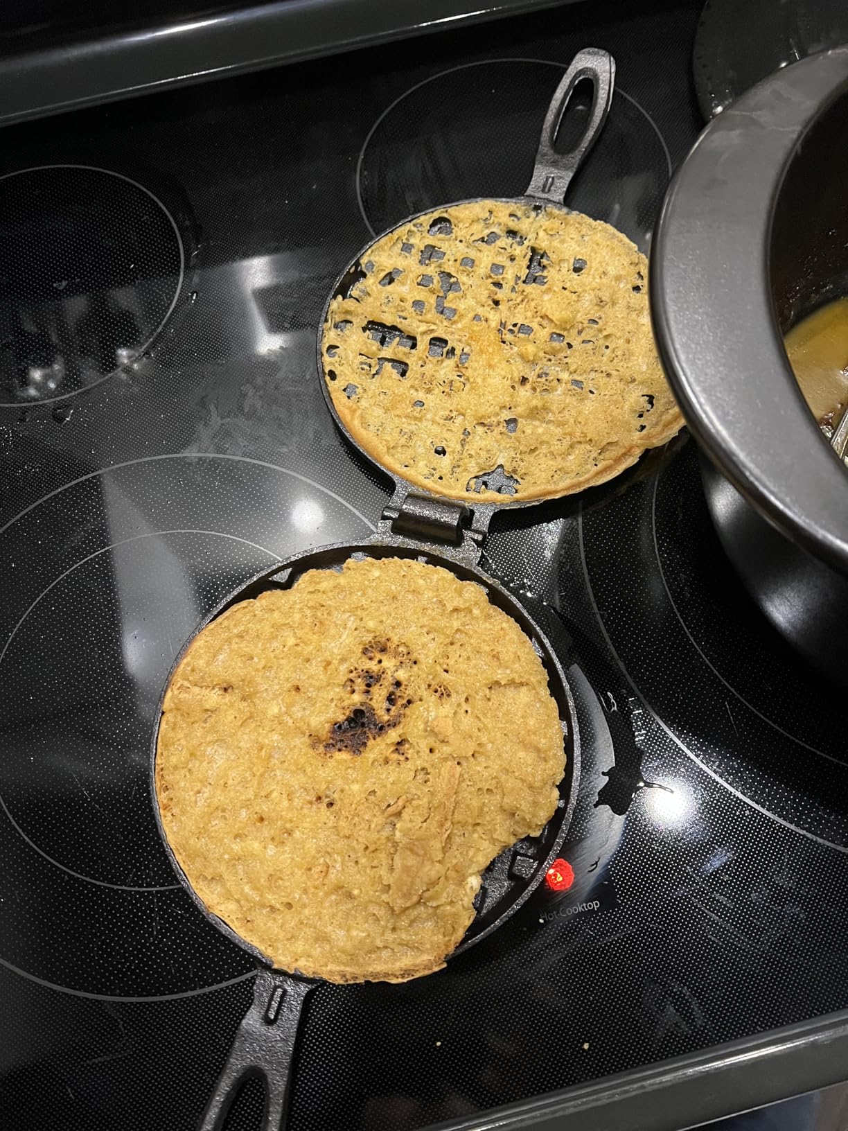 Cast Iron Waffle Maker Stove Top Bundle (5-Pieces) for Camping Grill or Stove Top customer photo 2