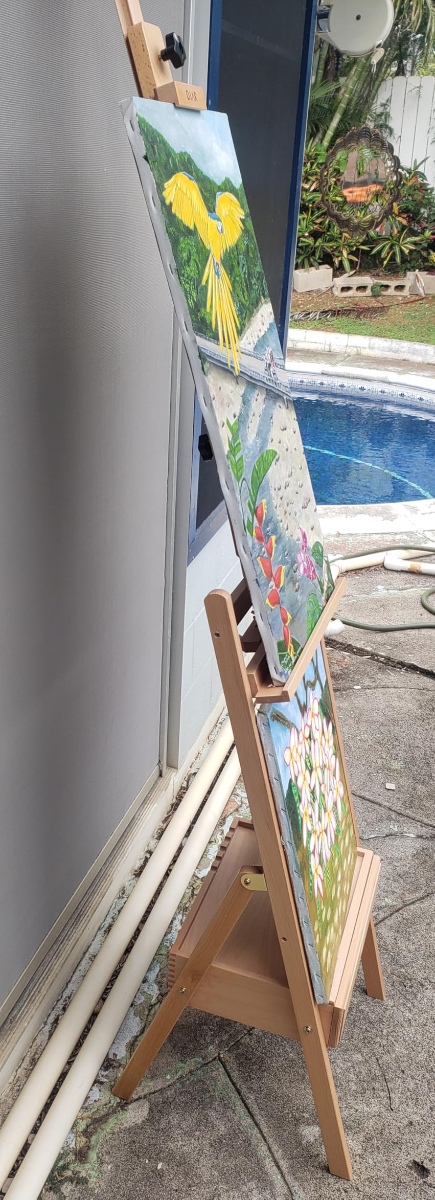 DJAR Art Easel for Painting with Storage Drawer, Middle Mast Adjustable to 75