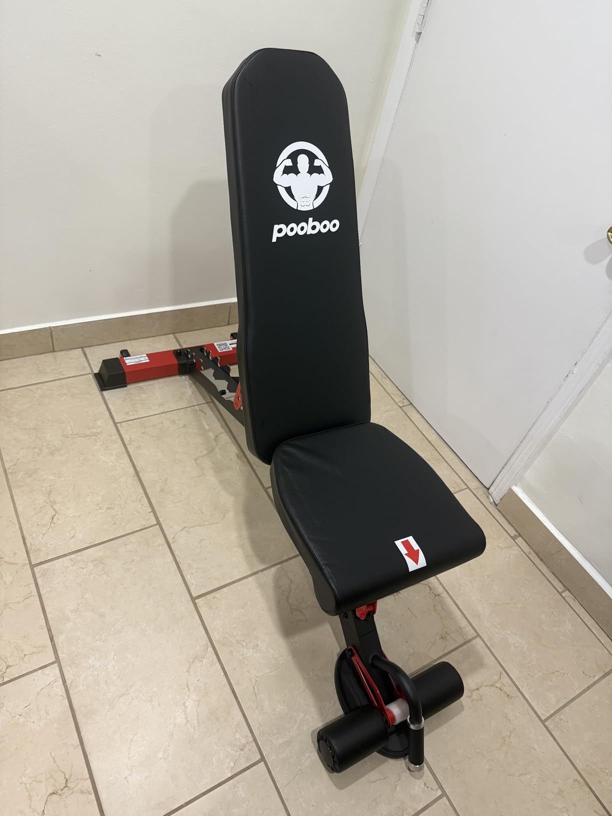 Pooboo Weight Bench, Adjustable Workout Bench for Home, 1500LBS Weight Capacity Heavy Duty Strength Training Bench, Flat/Incline/Decline Positions for Full Body Workout customer photo 1