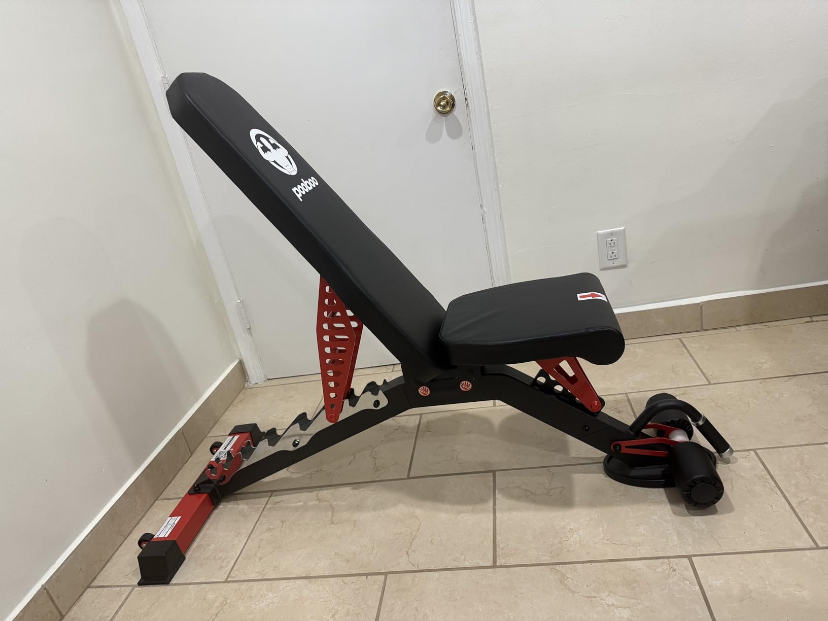 Pooboo Weight Bench, Adjustable Workout Bench for Home, 1500LBS Weight Capacity Heavy Duty Strength Training Bench, Flat/Incline/Decline Positions for Full Body Workout customer photo 2