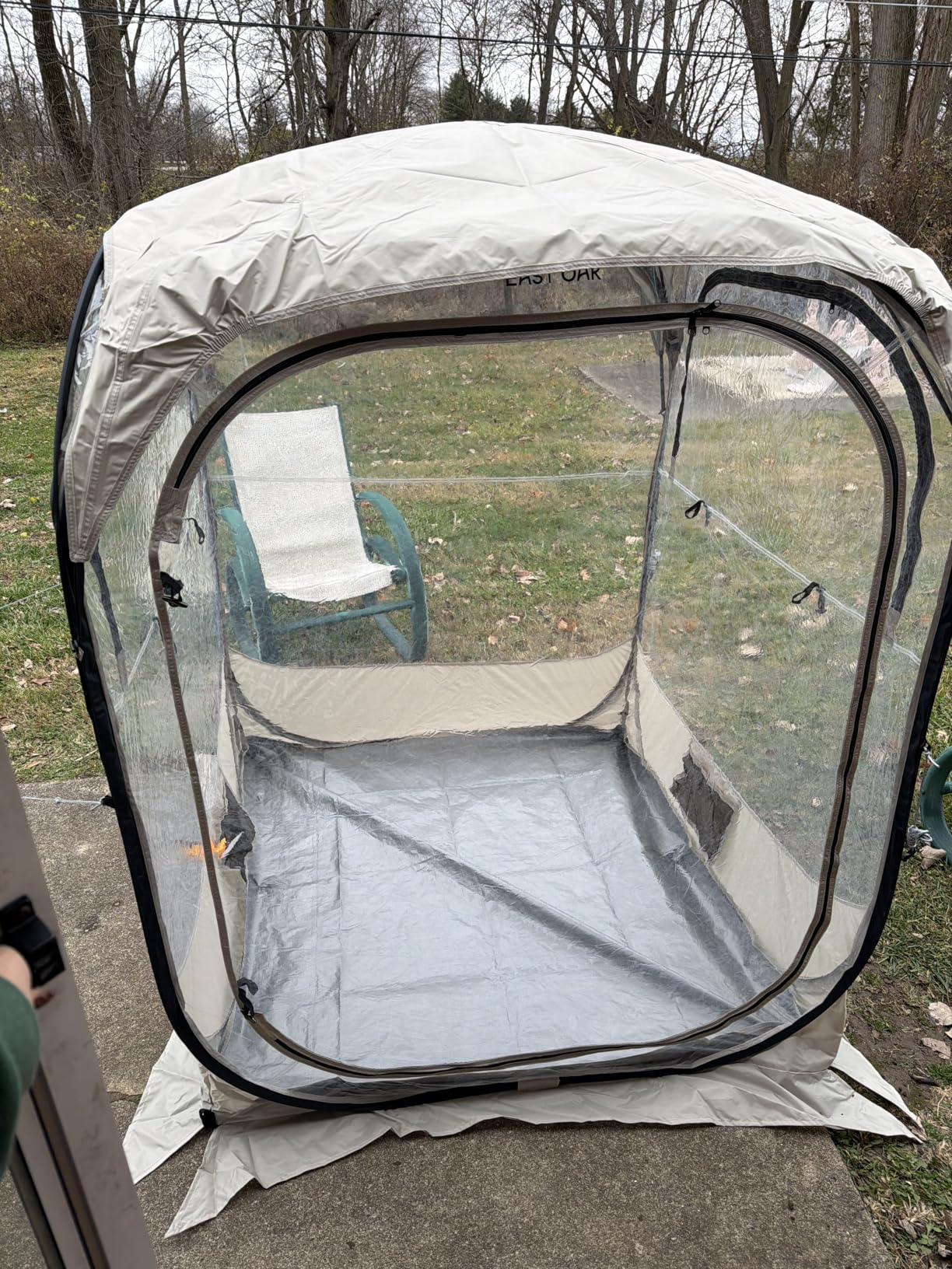 East Oak Weather Sports Tent for Fishing, Sports Event | Pop Up Bubble Tent Instant Sun & Rain Shelter | No Condensation, Spacious Interior, Ultra Visibility | All Weather Protection customer photo 2