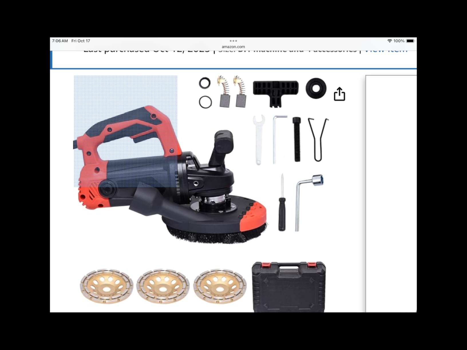 7-Inch Concrete Floor Grinder, 2200W Powerful Concrete Sanding Machine Concretes Sander Practical Angle Grinder Tool Floor Grinders Polishing Machine 90° Seamless sanding for Floors(Size:B) customer photo 1