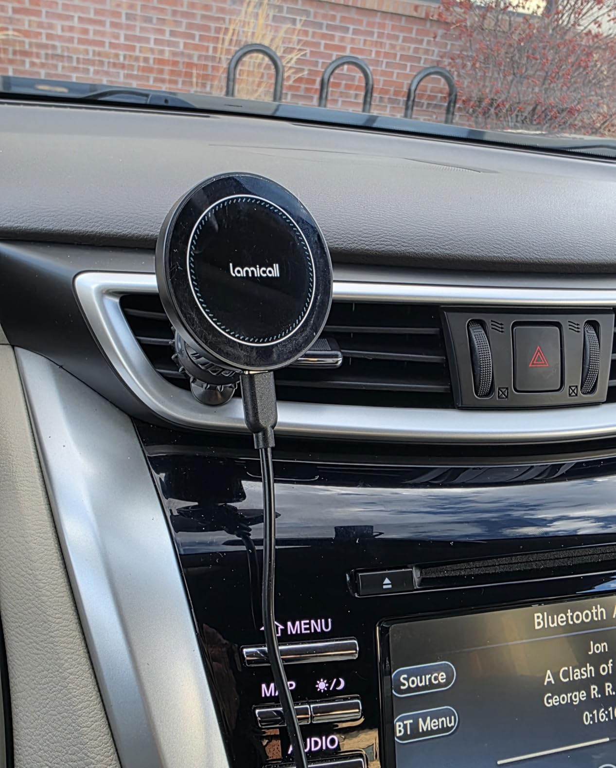 Lamicall 15W for MagSafe Car Mount Charger - [20X Strong Magnets] Wireless Car Phone Holder Charger, Magnetic Phone Holders for Car Vent Dash Accessories for Women Men for iPhone 17 Pro Max Black customer photo 1