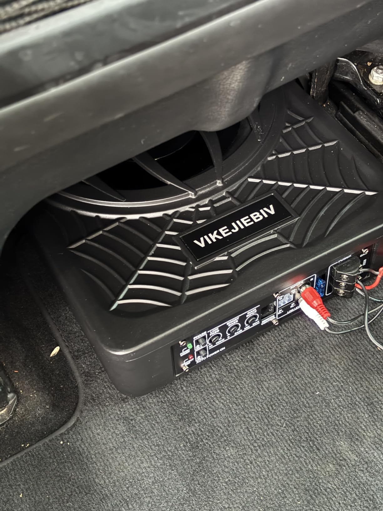 1200W Subwoofer, Slim Underseat Car Subwoofer and Amp Package with Ambient Light, Individual Control for Low Pass/Gain/Boost Bass, Loud Stereo Sound, Deep Bass Perfect for Truck/SUV/Jeep/MPV (Black) customer photo 2