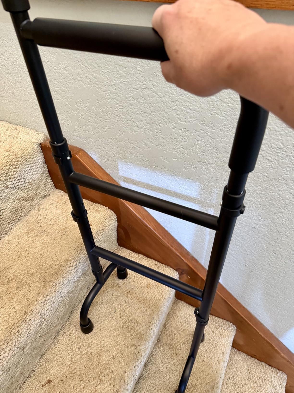 20-Level Adjustable Stair Climbing Assist Cane & Elderly Stair Lift Assist with Anti-Slip Handle & Stabilizing Feet, 300lbs Capacity for Seniors, Standard Steps-Patent Pending customer photo 2