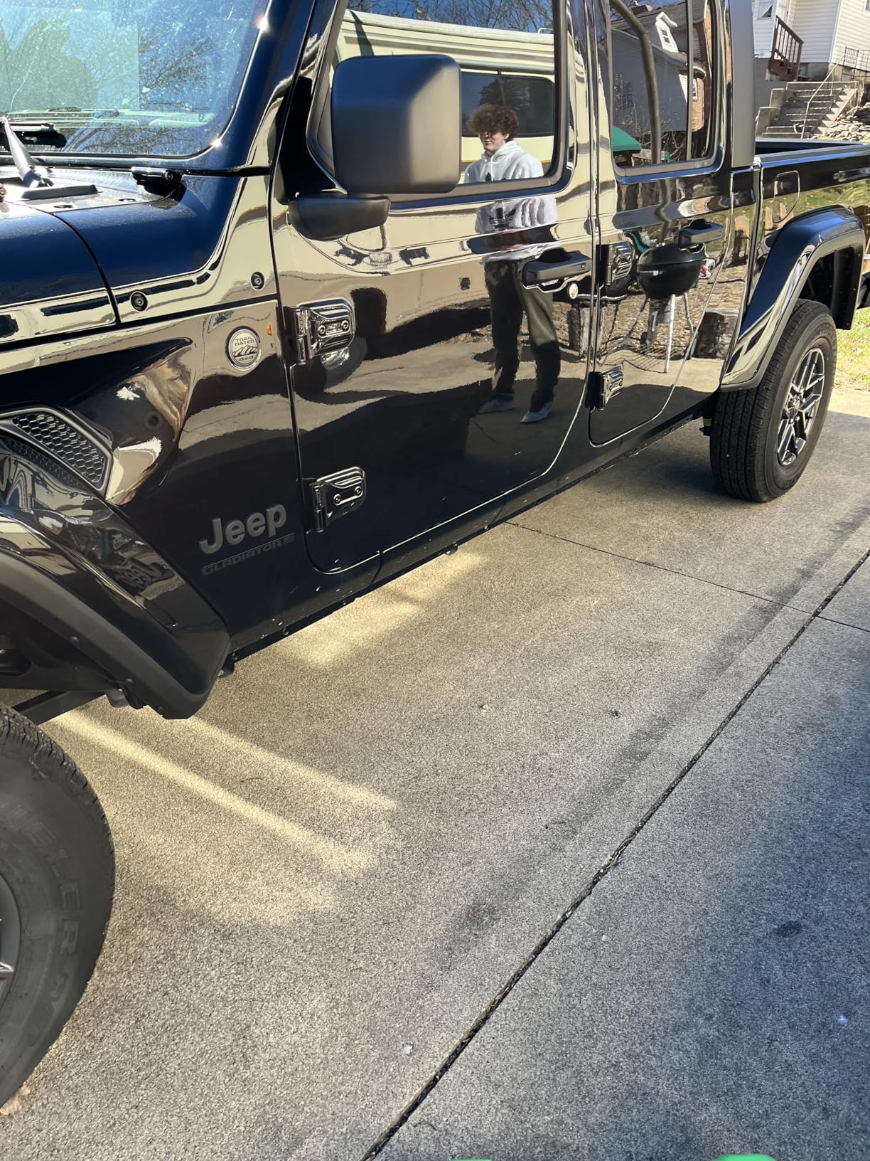BINARY STAR Curve Design Running Boards Compatible with Vehicle 2018-2026 Jeep Wrangler JL 4 Door, JL Rock Rails Sliders Drop Down Side Steps, Wrangler JL Nerf Bars Step Bars Made with Carbon Steel. customer photo 2
