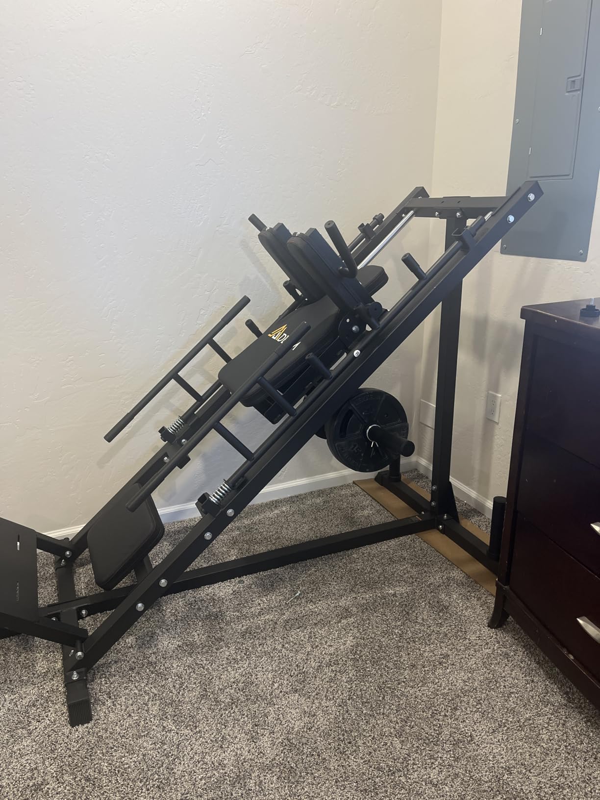 Mdeam Leg Press Hack Squat Machine,Leg Press Machine with Linear Bearing 45-Degree Hack Squat Machine for Gym Home Lower Body Strength Training for Quads, Hamstring, Glutes, Calves customer photo 1