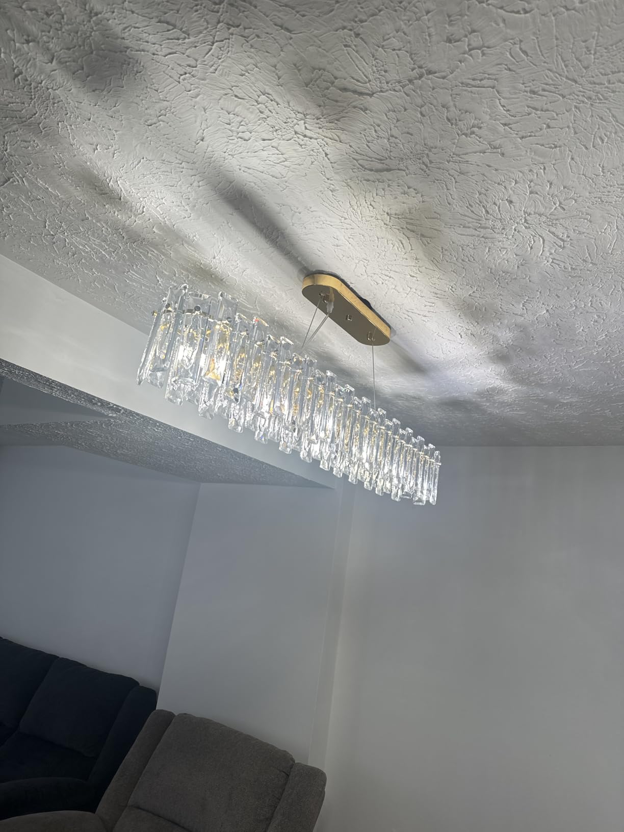 Modern Luxury K9 Crystal Chandelier 8-Lights Gold Round Pendant Light Easy Install Ceiling Hanging Light Fixture for Dining Living Room Kitchen Island Entryway Foyer D23.6 customer photo 2