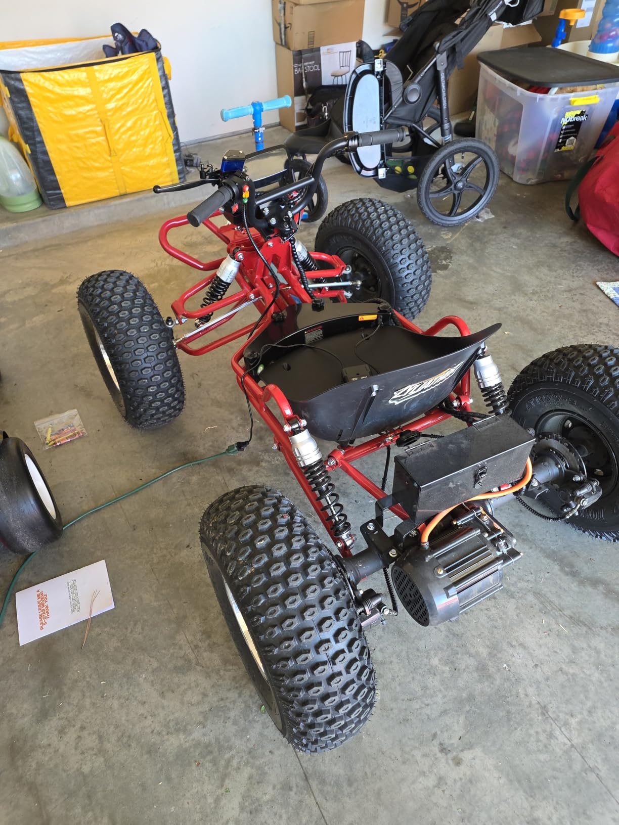 Zyliathor Electric Off-Road Go Kart, 12-Mile, Brushless Peak 4000W, Up to 31MPH, 3 Speed + Reverse + Limiter, Shaft Drive Diff, AT19x7-8 Tires, Family Backyard Trails, Beach/Sand (1500W 8