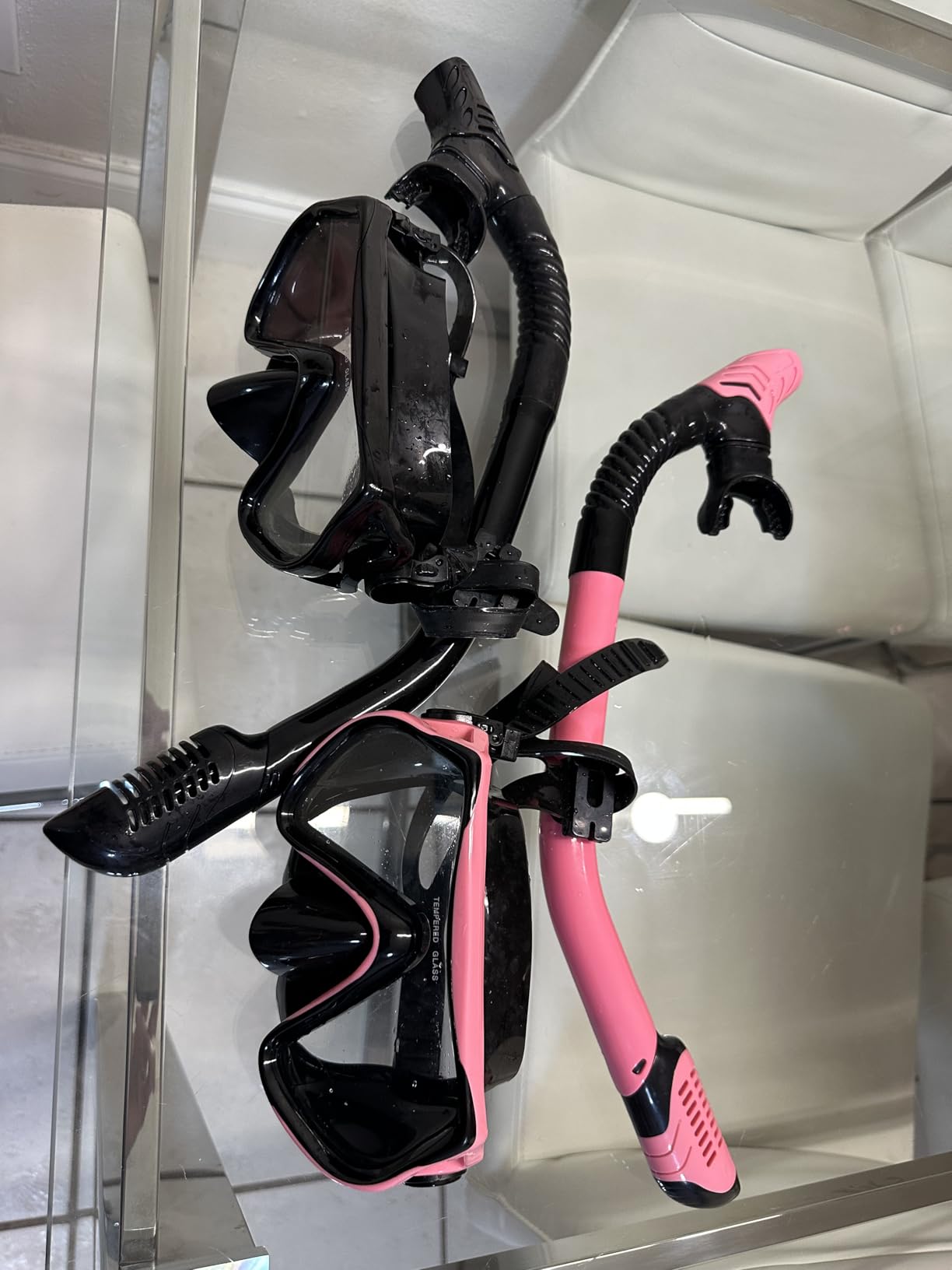 Snorkeling Gear for Adults, JRing Snorkel Mask Set with 180 Degree Tempered Glass Anti Fog Goggles Scuba Dry Top Snorkel for Swimming, Scuba Diving Mask for Men Women customer photo 1