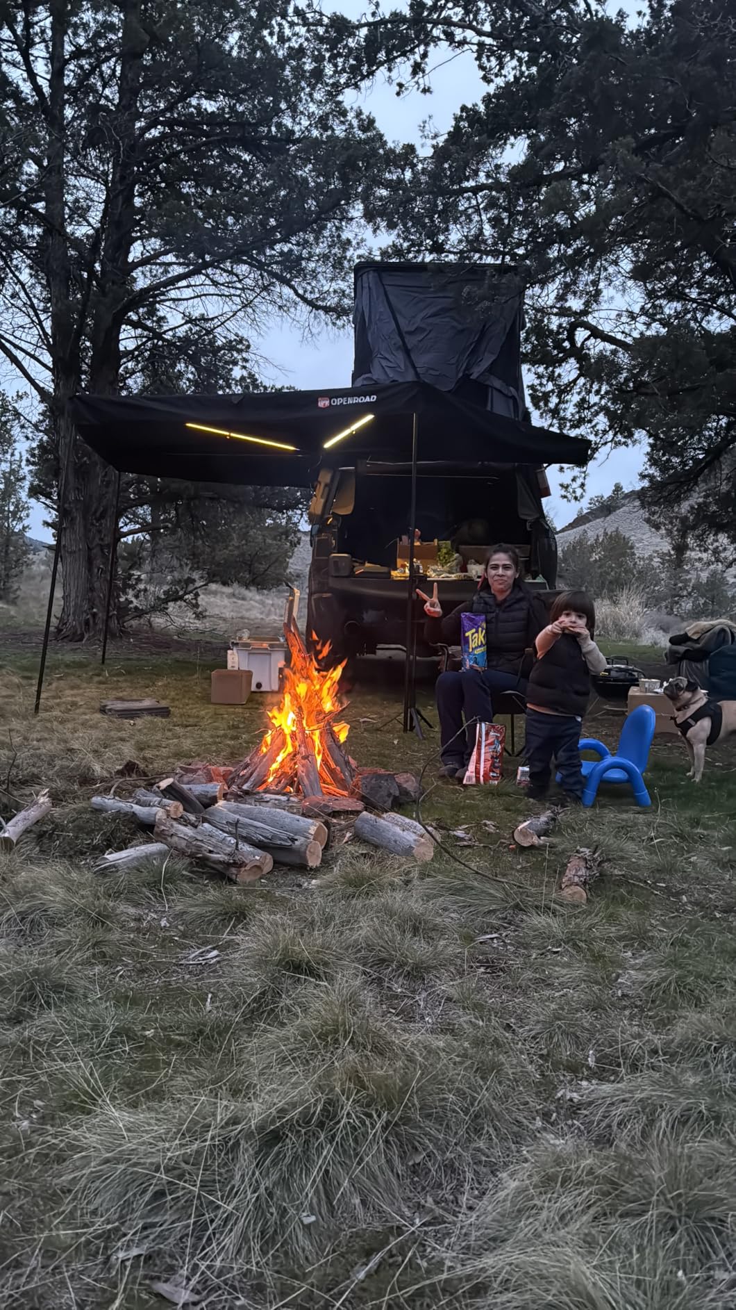 OPENROAD 270° Awning Free Standing for Camping - Driver's Side - UV Protection, Waterproof, Durable Alloy Frame, 3 LED Lights, Quick & Easy Installation, Ideal for SUVs, Off-Road Vehicles, and More. customer photo 1