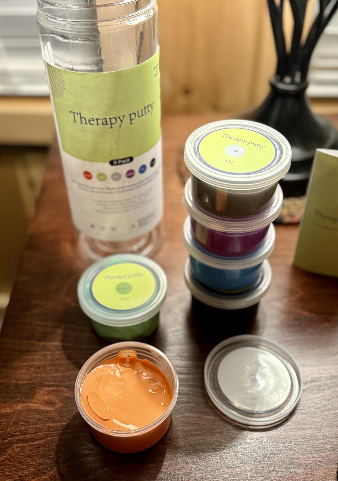 6 Pack Theramandu Therapy Putty Kit, Hand Strengthening and Sensory Therapy Putty for Exercise & Stress Relief, Therapy Putty for Kids and Adults, 6 Different Resistances, 3 Ounces of Each Putty customer photo 1