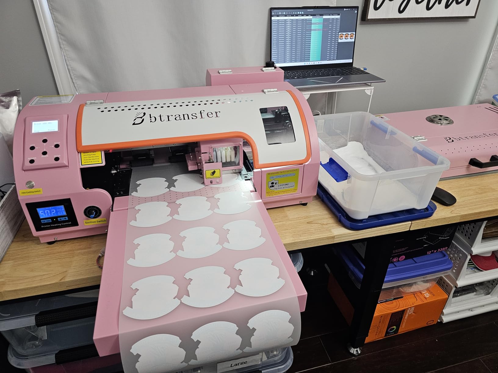 A3 M1630 Pro DTF Printer Bundle Auto Maintenance & Cutter for T-Shirt Direct to Film Printing, White Ink Circulation Heat Transfer Home Use Machine for Fabric (Printer, Oven, Laptop, Supplies) customer photo 1