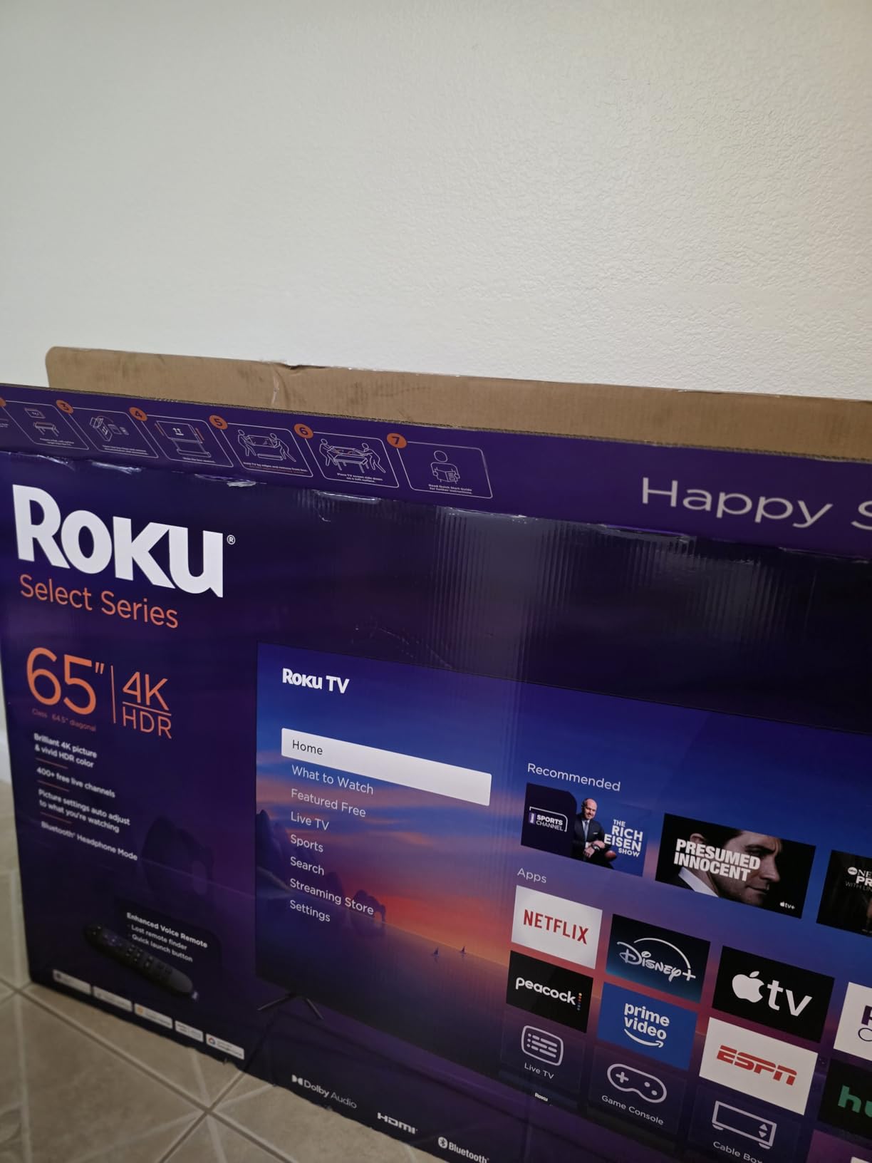 Smart TV - 65-Inch Select Series, 4K HDR TV - RokuTV with Enhanced Voice Remote - Flat Screen LED Television with Wi-Fi for Streaming Live Local News, Sports, Family Entertainment customer photo 2