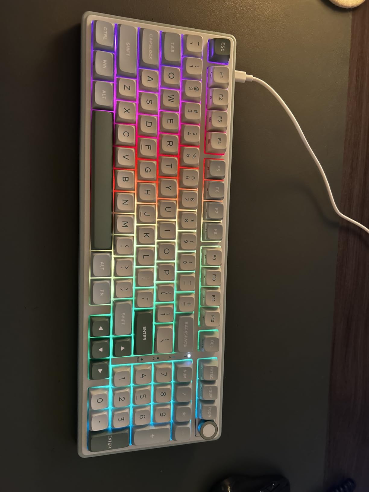 RK ROYAL KLUDGE R98 Pro Wired Mechanical Keyboard, 96% Creamy Gaming Keyboard RGB Backlit with Number Pad and Volume Knob, Gasket Mount, MDA Profile PBT Keycaps, Hot Swappable Pre-lubed Linear Switch customer photo 1