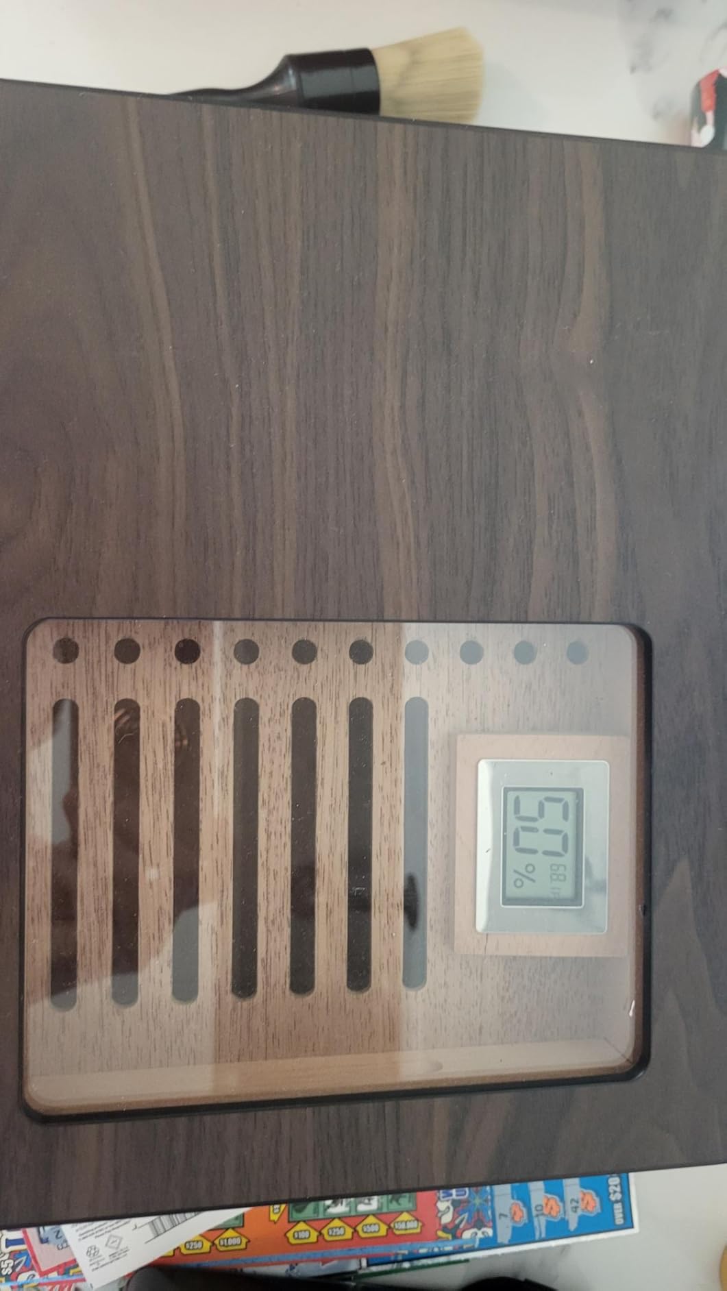 Cigar Humidor Box with Ventilation Grid - Holds up to 120 Cigars, Spanish Cedar Lining, Magnetic Dividers, Custom Gel Humidifier, Digital Hygrometer & Lock customer photo 2