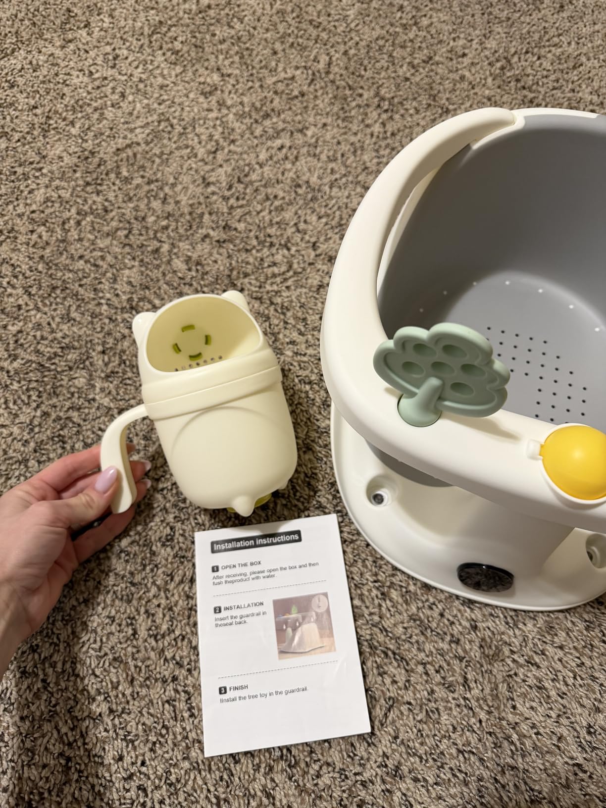 Baby Bath Seat for Babies 6 Months & Up - Bathtub Seats for Babies Sitting Up with Rinse Cup, Non-Slip, Comfortable, Infant Bath Essentials, Gray customer photo 1