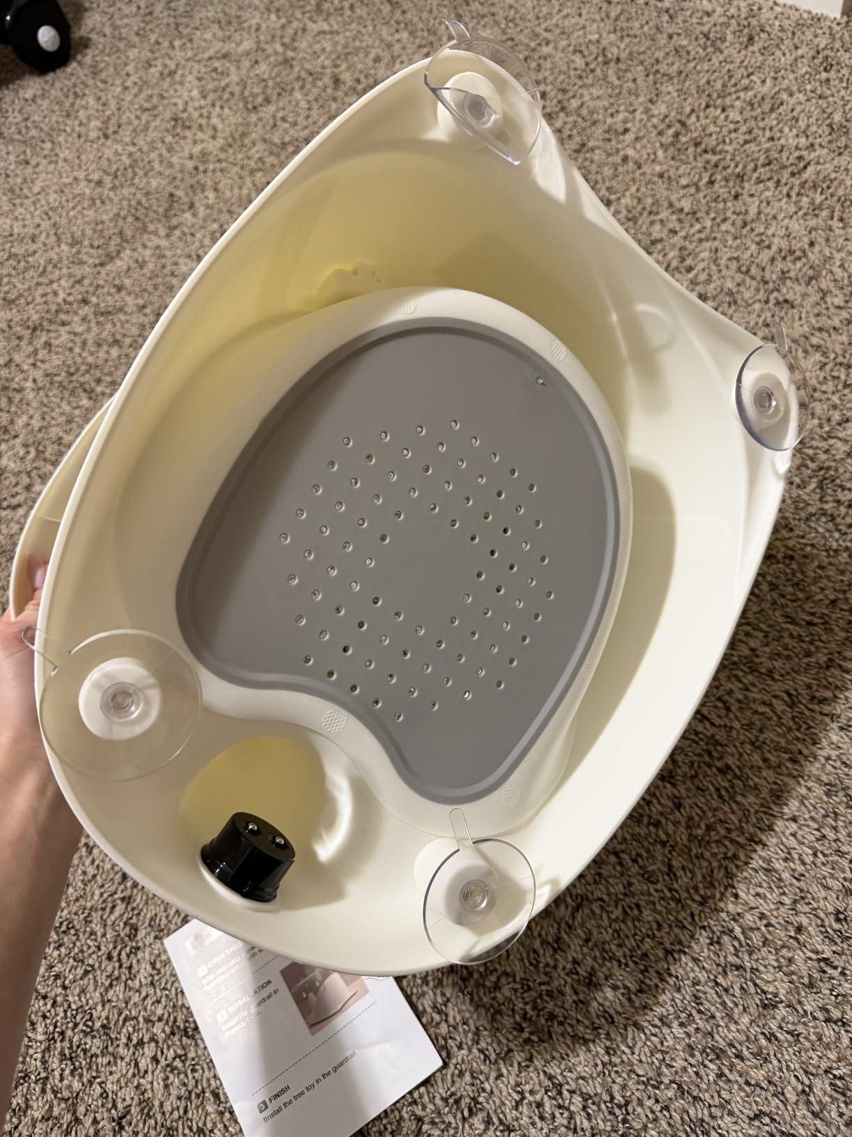 Baby Bath Seat for Babies 6 Months & Up - Bathtub Seats for Babies Sitting Up with Rinse Cup, Non-Slip, Comfortable, Infant Bath Essentials, Gray customer photo 2
