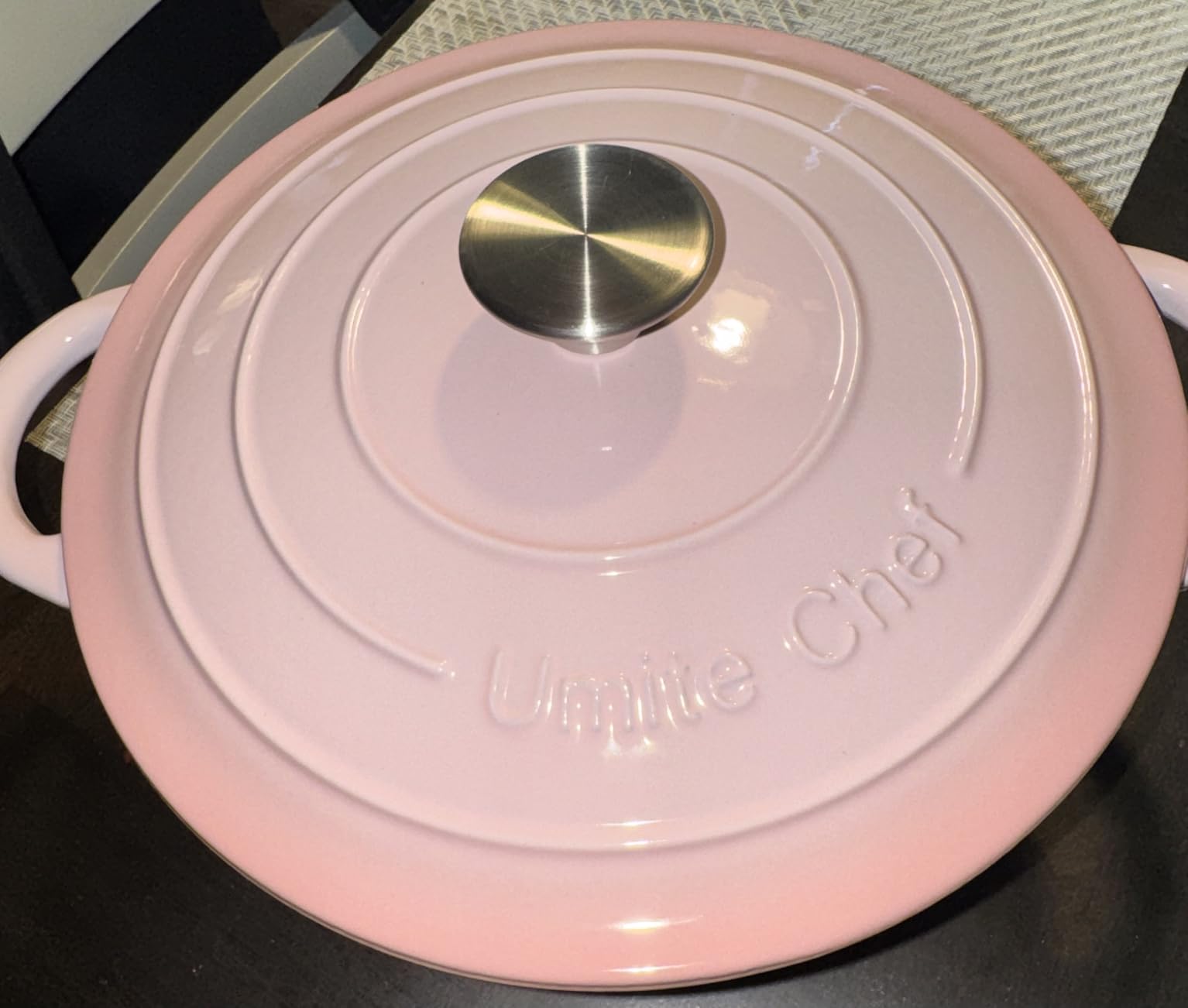 Enameled Cast Iron Dutch Oven - Umite Chef 5QT Pot with Lid & Cotton Potholders - Heavy-Duty Cookware for Bread Baking, Braising, Stews, Roasting (Cream White) customer photo 1