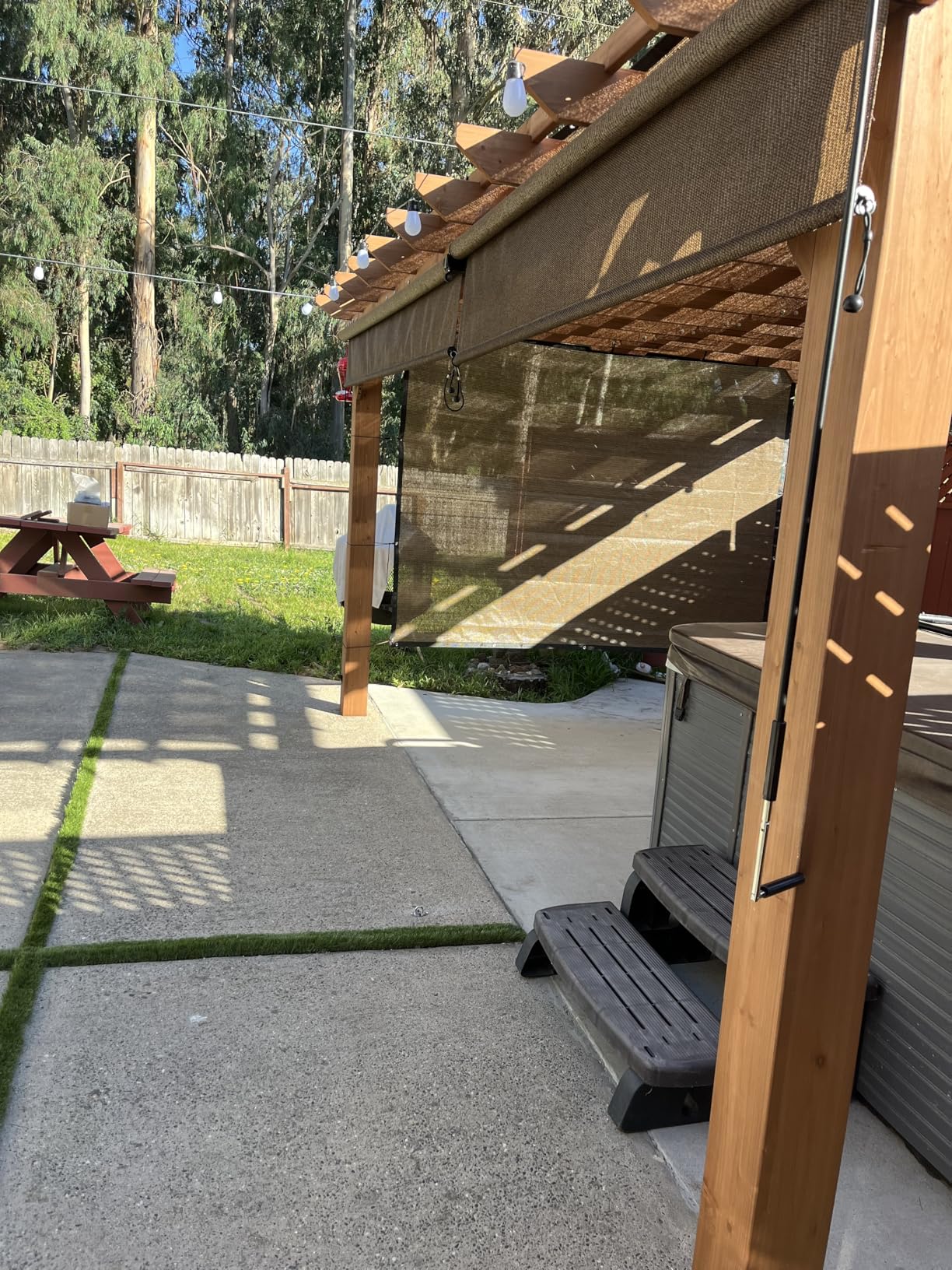 BlueWish 12' x 14' Cedar Wood Patio Pergola with Slatted Trellis Roof, Outdoor Pergola Backyard Gazebo with Solid Structure for Deck Yard Grill Party Garden customer photo 1