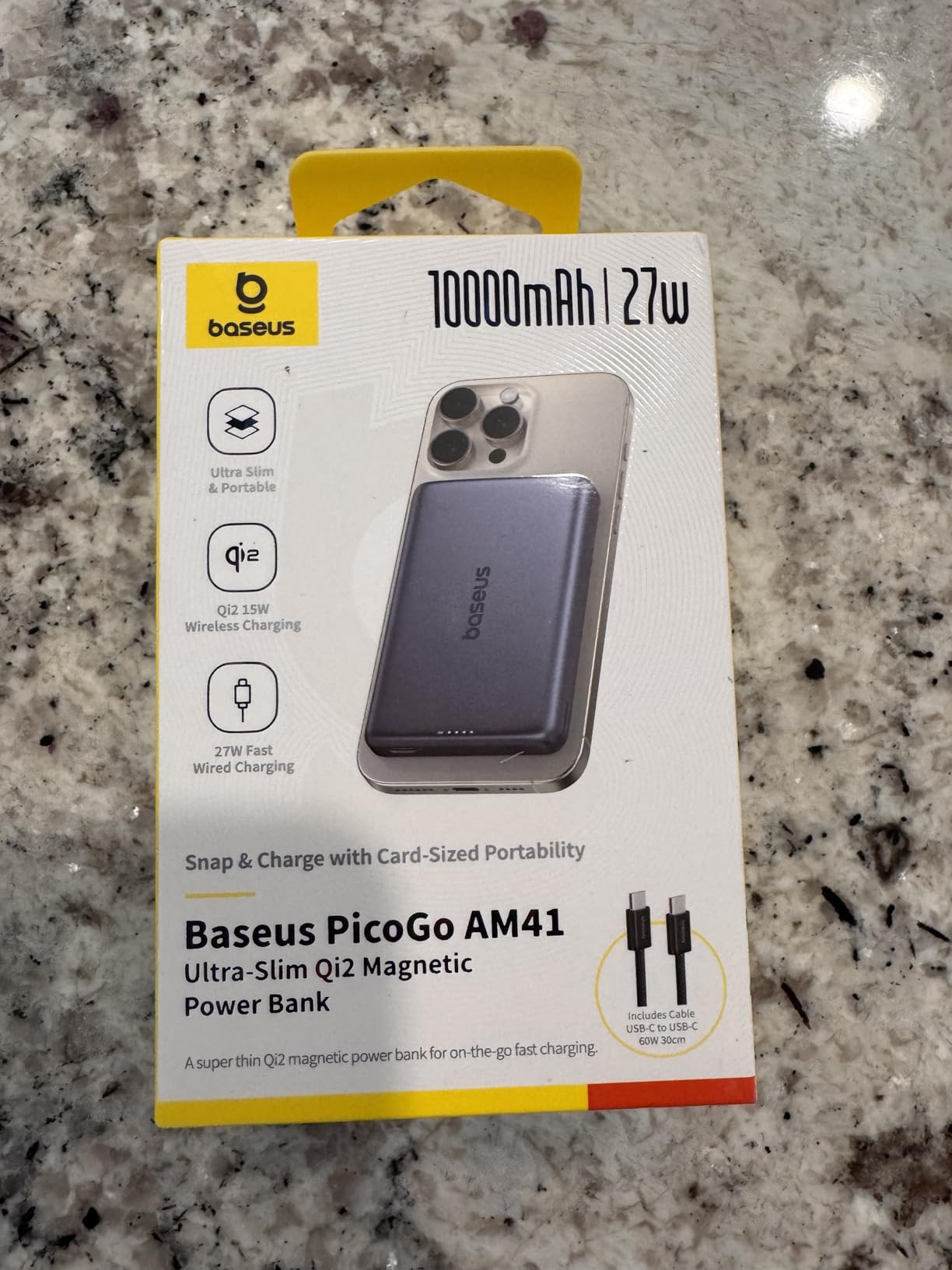 Picogo MagSafe Portable Charger, Qi2 15W 0.5