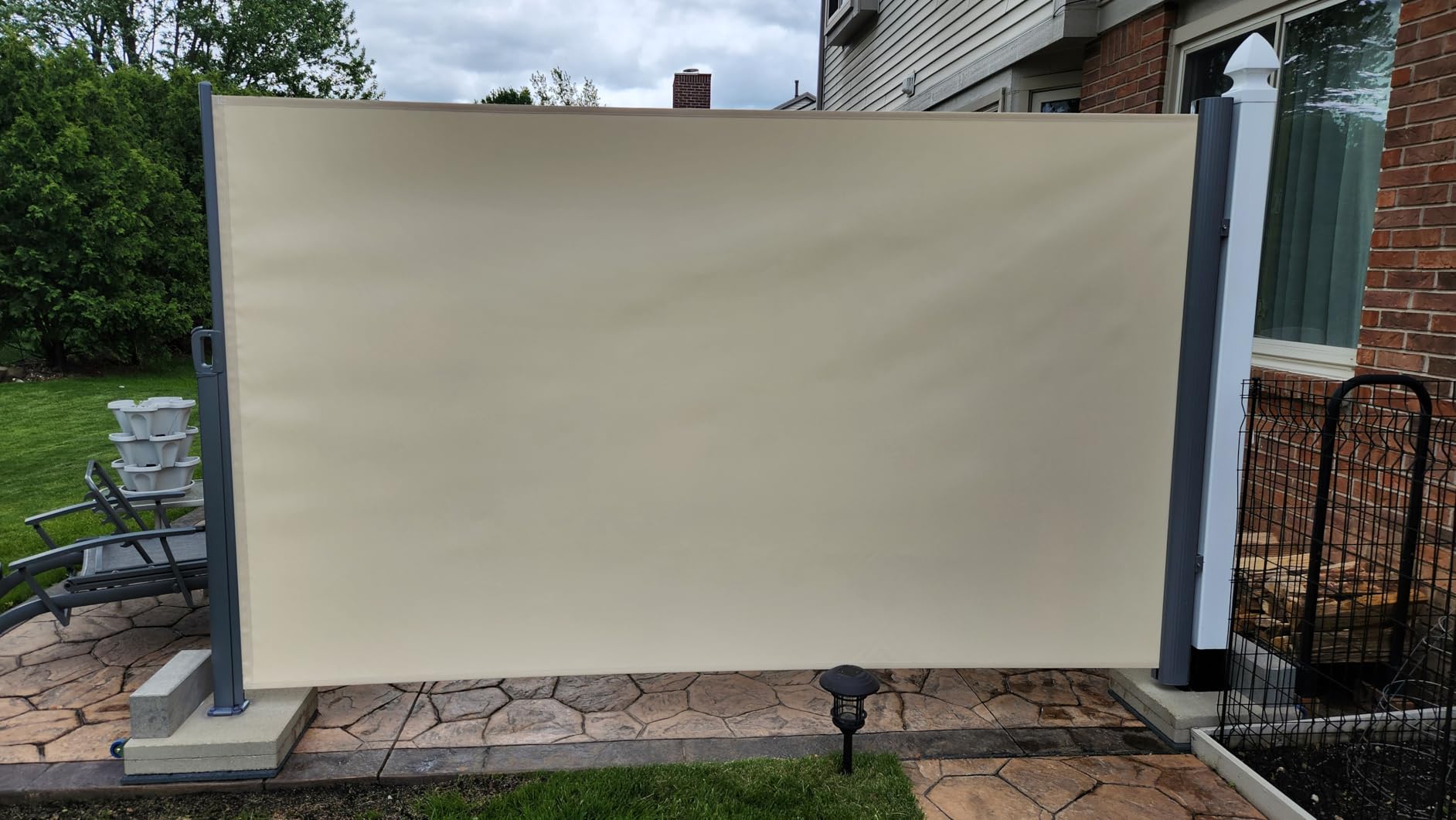 MCombo 71''x138'' Aluminum Patio Retractable Side Awning, Fully Assembled Waterproof Sunshade Privacy Screen for Garden, Balcony and Pools, Dark Grey customer photo 1