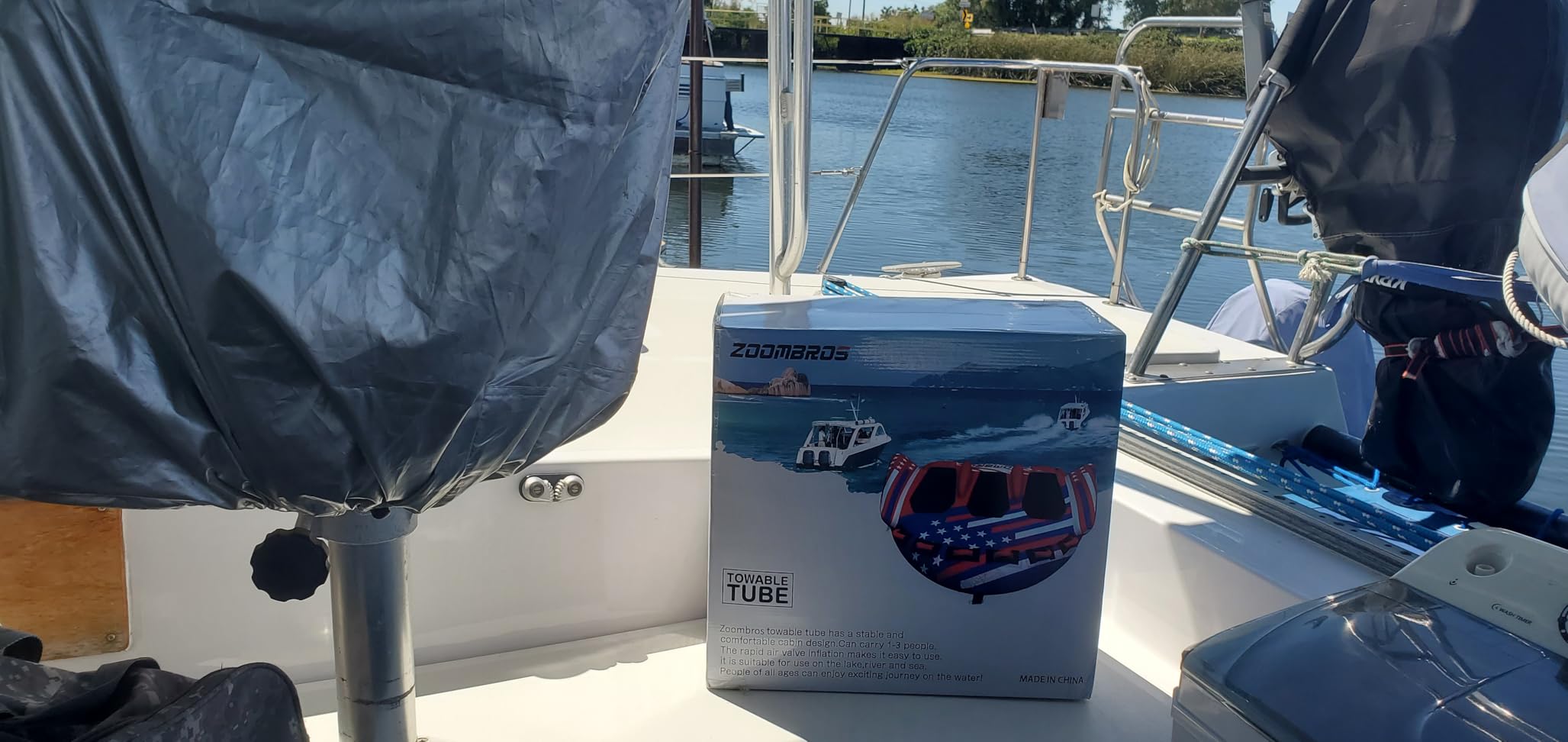 ZOOMBROS Towable Tubes for Boating 2-3 Person, Water Tubes for Boats to Pull, Safety Inflatable Boat Tubes and Towables, Water Sport Towables with Drainage, Quick Connector and Wings customer photo 2