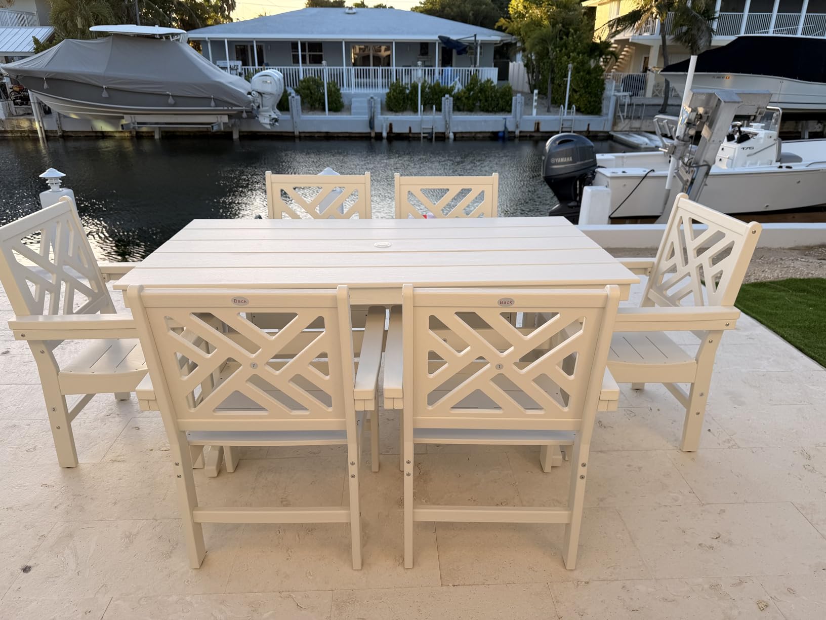 12 Piece HDPE Outdoor Dining Set for 10, Patio Dining Furniture Set with 2 Table and Umbrella Hole, Outdoor Table and Chairs for Garden, Poolside, Backyard, Deck customer photo 1