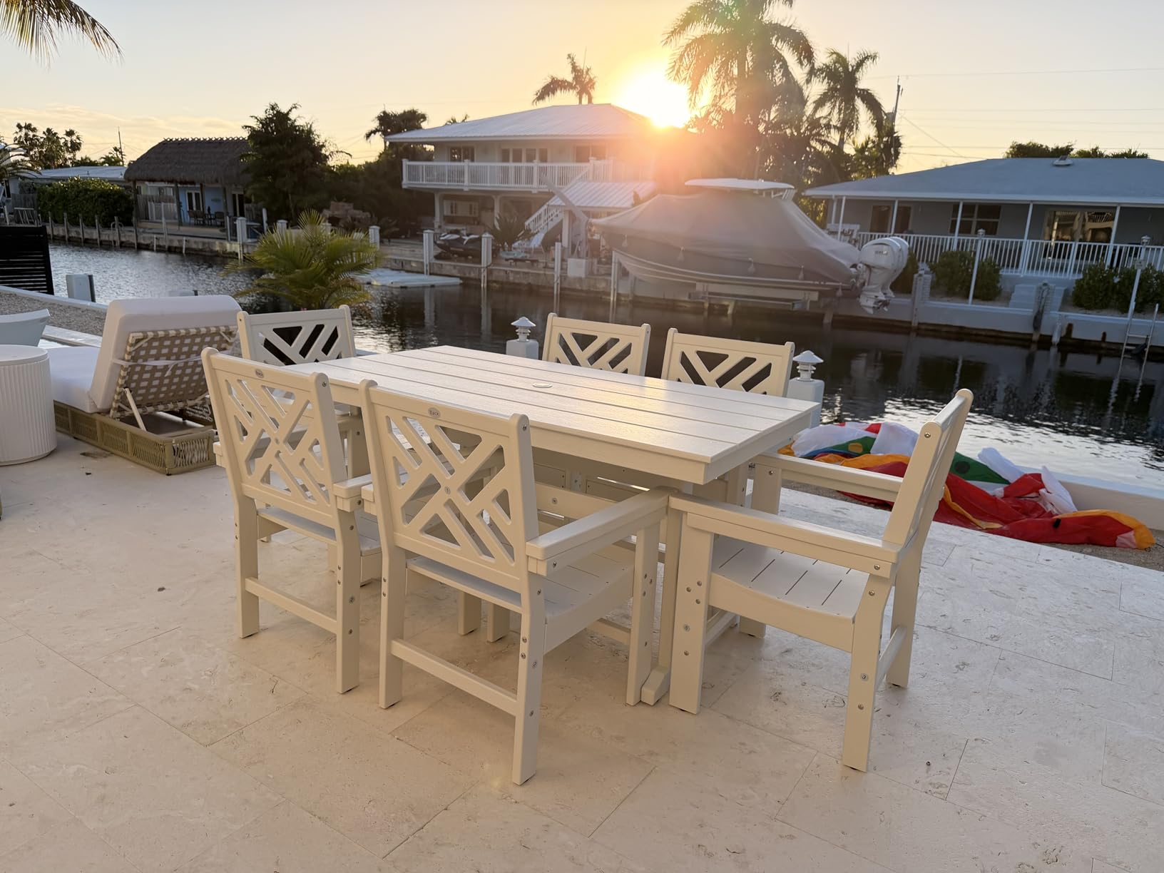 12 Piece HDPE Outdoor Dining Set for 10, Patio Dining Furniture Set with 2 Table and Umbrella Hole, Outdoor Table and Chairs for Garden, Poolside, Backyard, Deck customer photo 2