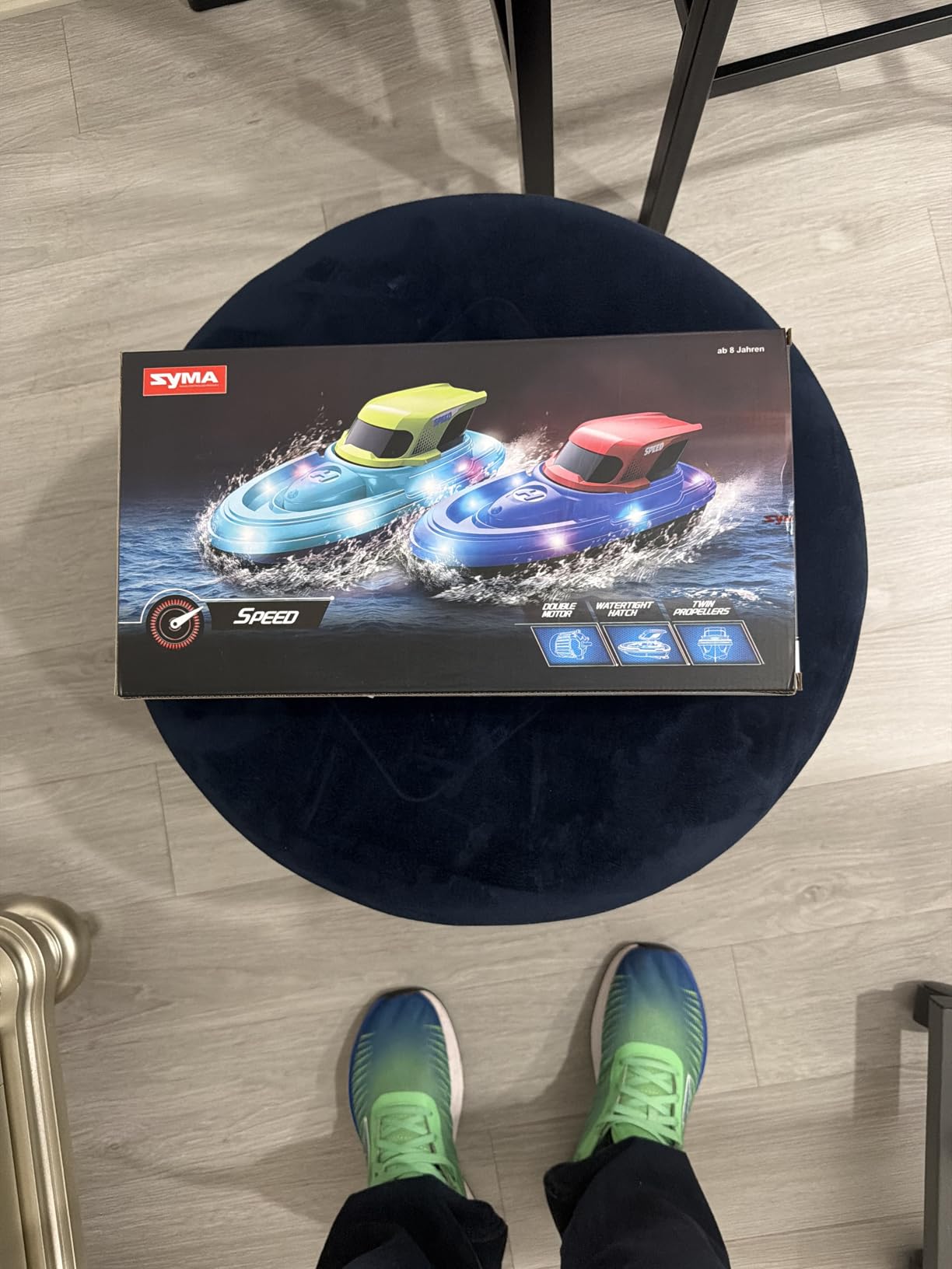 SYMA RC Boats 2 Pack for Kids 8-12, Remote Control Boat for Pool with LED Lights, 40 Mins Playtime (2 Batteries) & One-Key Water Spray, Summer Gifts Toys for Boys and Girls customer photo 2