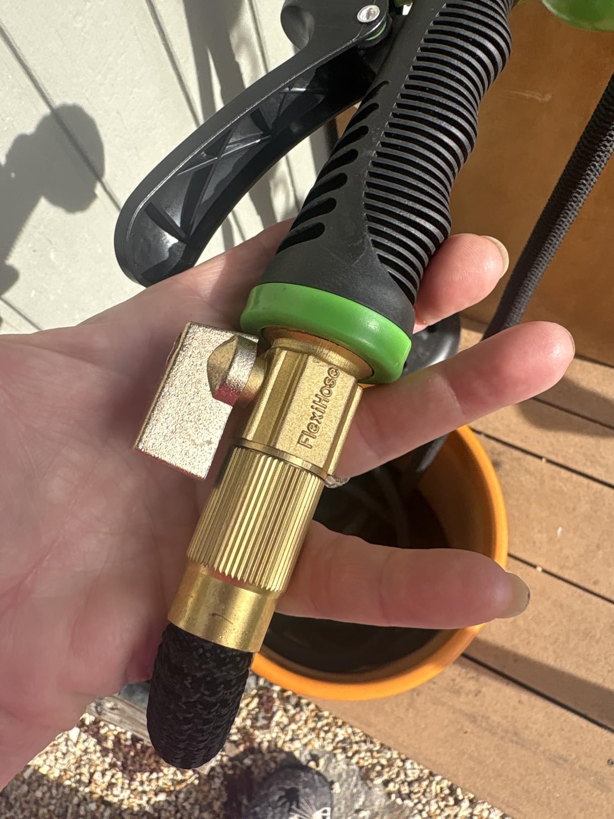 Expandable Garden Hose with 8 Function Nozzle, 50FT - Lightweight Retractable Garden Hose, Water Hose - No-Kink Flexibility, 3/4 Inch Solid Brass Fittings and Double Latex Core customer photo 1