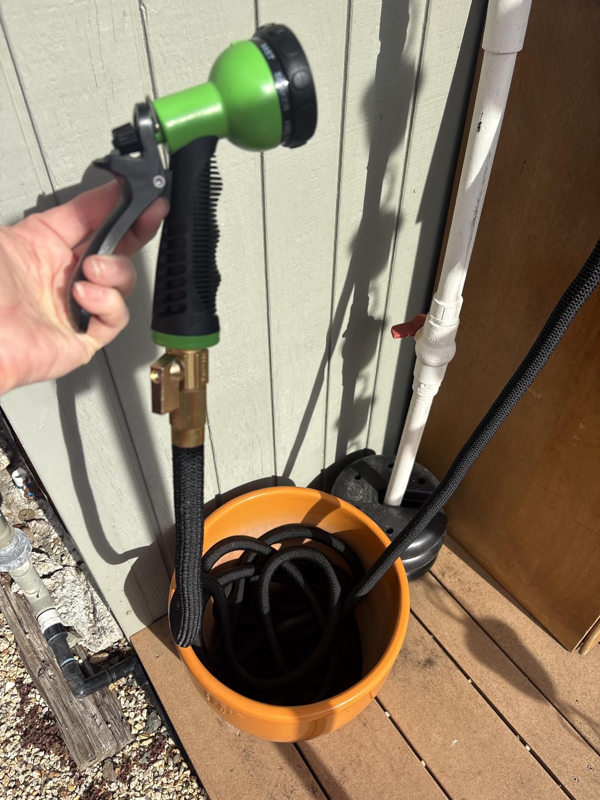 Expandable Garden Hose with 8 Function Nozzle, 50FT - Lightweight Retractable Garden Hose, Water Hose - No-Kink Flexibility, 3/4 Inch Solid Brass Fittings and Double Latex Core customer photo 2