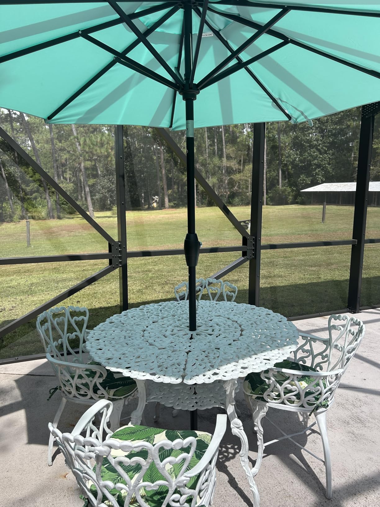 Midtown Umbrellas - 10-Year-No-Fade 9 Ft Patio Umbrella with Terylast Fabric, Auto-Tilt Aluminum Frame and 8 Reinforced Ribs for Deck, Pool, Garden & Beach - Navy Blue Canopy, Black Pole customer photo 2