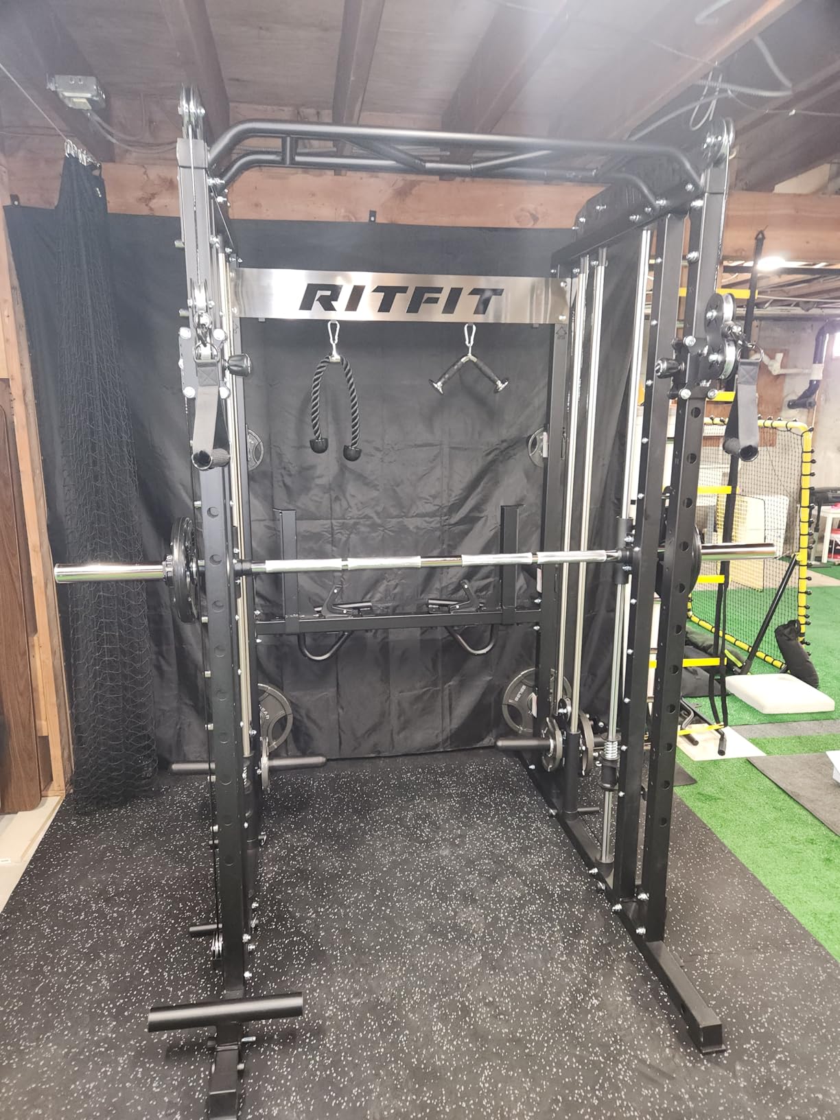 RitFit M1 Pro Smith Machine with Cable Crossover System, Multi-Function Squat Rack Power Cage for Home Gym customer photo 1