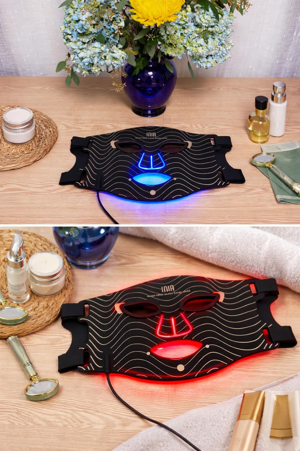Red Light Therapy Mask for Face - 4 Light Modes with 850nm NIR, Red & Blue LED Light Therapy, 2600mAh Rechargeable LED Face Mask for Radiant Glow at Home customer photo 2