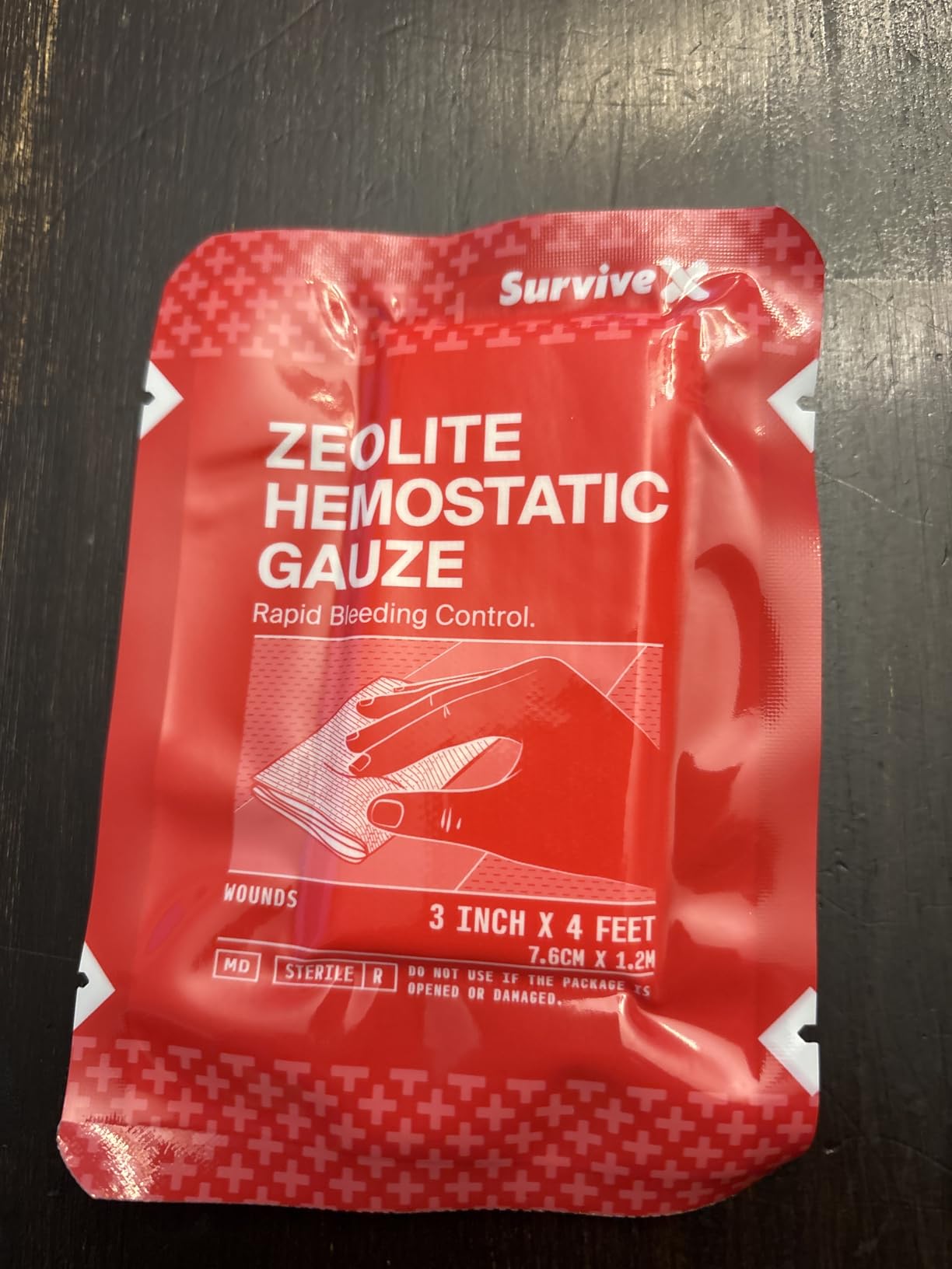 Hemostatic Gauze - Quick Blood Clotting Gauze for Wounds - Trauma Kit Hemostatic Dressing - 3 in x 4 FT - 2 PCS customer photo 1