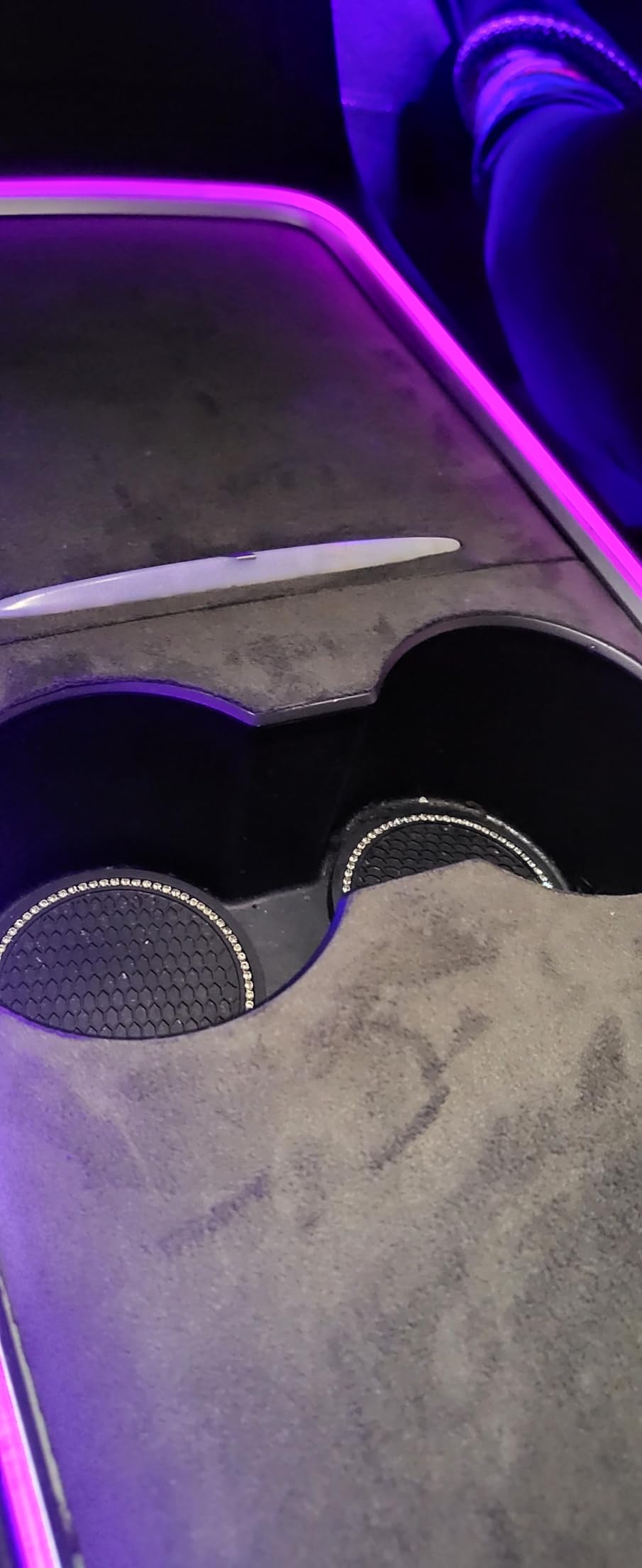 Center Console Wrap Carbon Suede for Tesla Refresh Model 3 2024-2026 and Model Y Juniper 2025-2026,Console Cover for Tesla Interior Decor Accessories customer photo 2