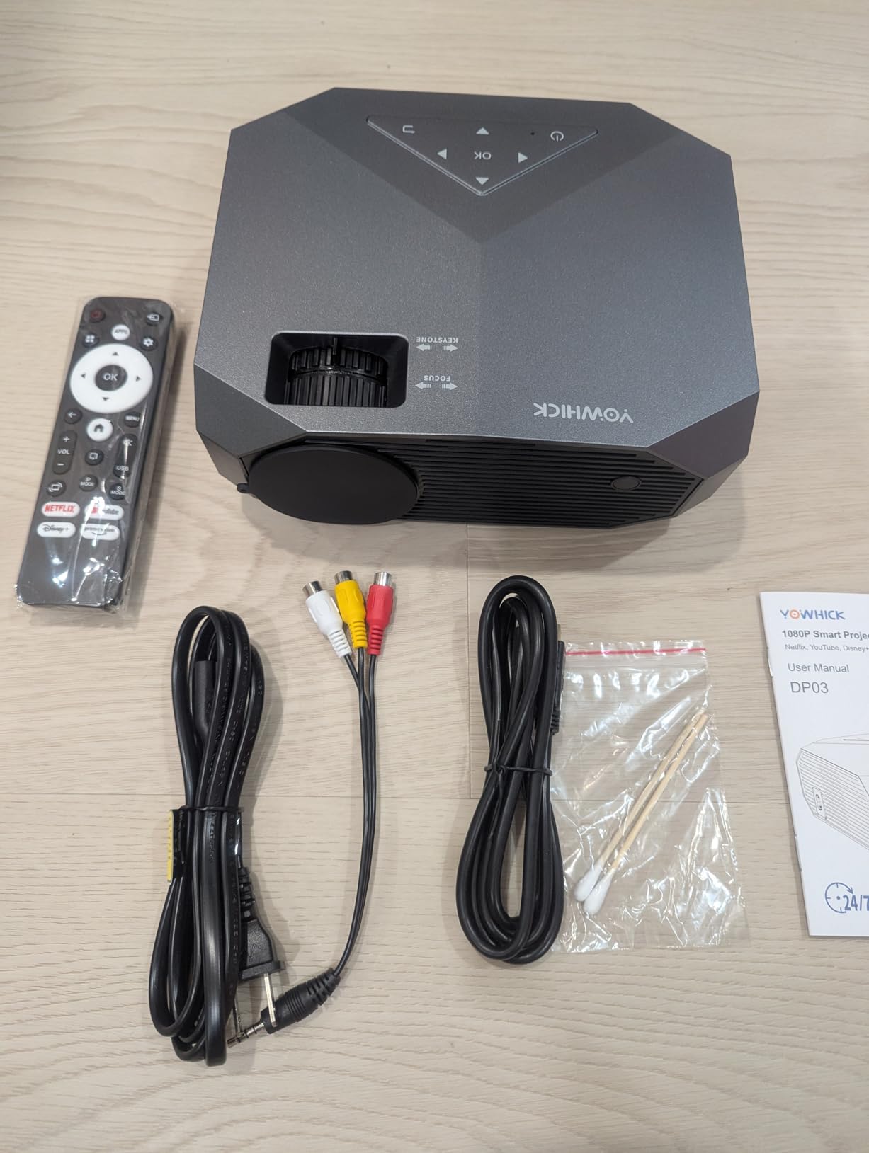 [Compatible with Netflix/High Brightness] Smart Projector with WiFi 6 and Bluetooth 5.3, 4K Outdoor Movie Projector with Prime Video/YouTube, Portable Proyector Compatible with HDMI/USB/iOS/Android customer photo 1