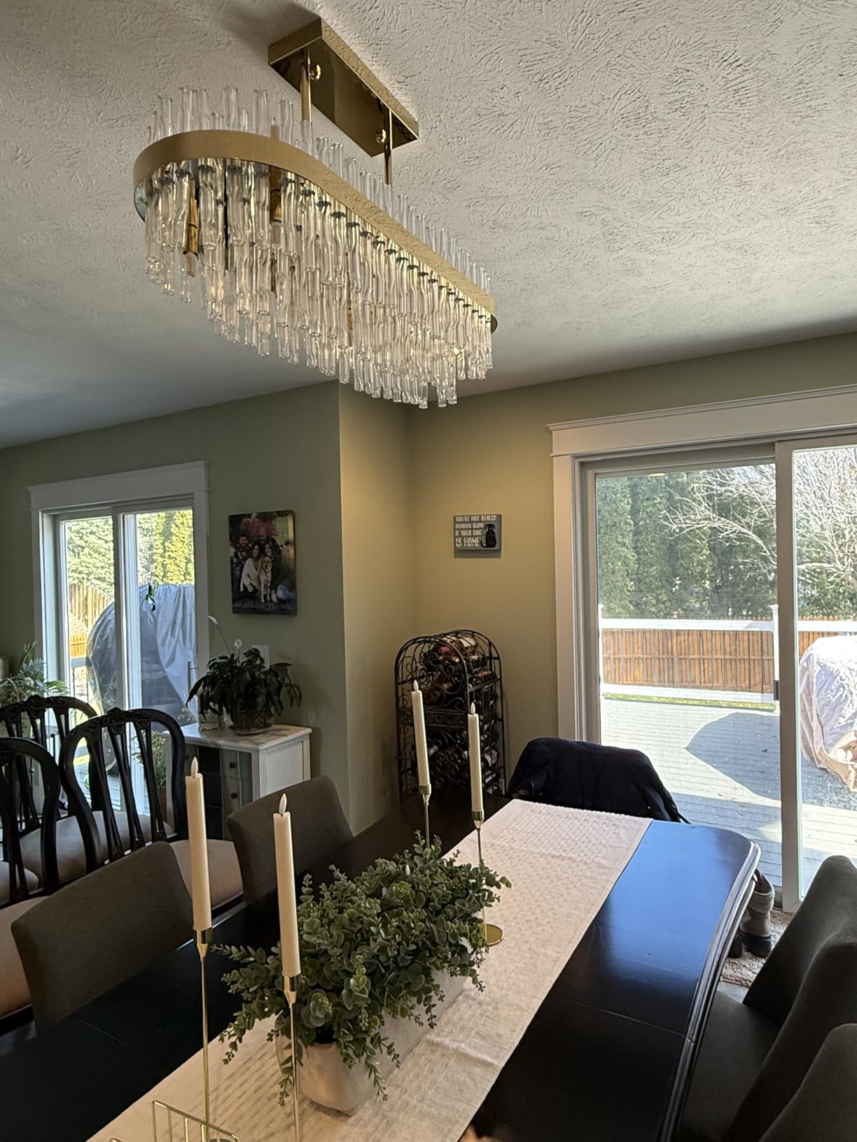28-Light Modern Gold Rectangle Chandeliers for Dining Room Kitchen Island Light Fixture, 2 Tiers Wave Crystal Glass Chandelier for Living Room, L45.7'' customer photo 1