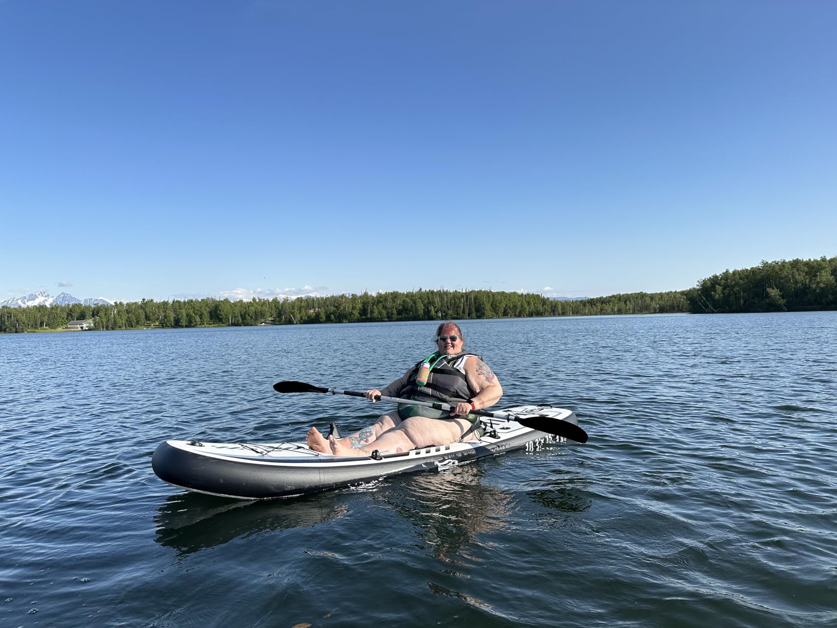 10.2'x35''x8'' Inflatable Kayak with Detachable Seat, SUP-Kayak Set Includes Hand Pump/Aluminum Oar/Backpack, Boat for Adults/Kids | for Fishing, Touring customer photo 1