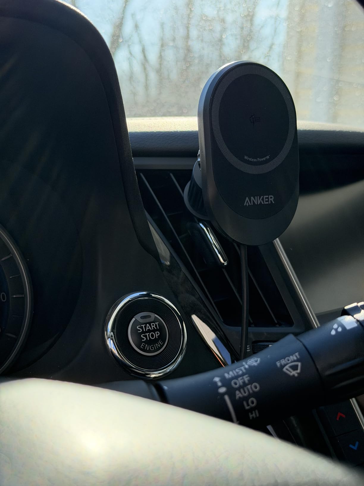 Anker Prime MagSafe Car Mount Charger, Qi2 25W Certified Wireless Car Charger with TEC Cooling, Strong Magnets, Air Vent Mount for iPhone 17-12 Series (Check Vent Compatibility, Includes 60W Adapter) customer photo 2