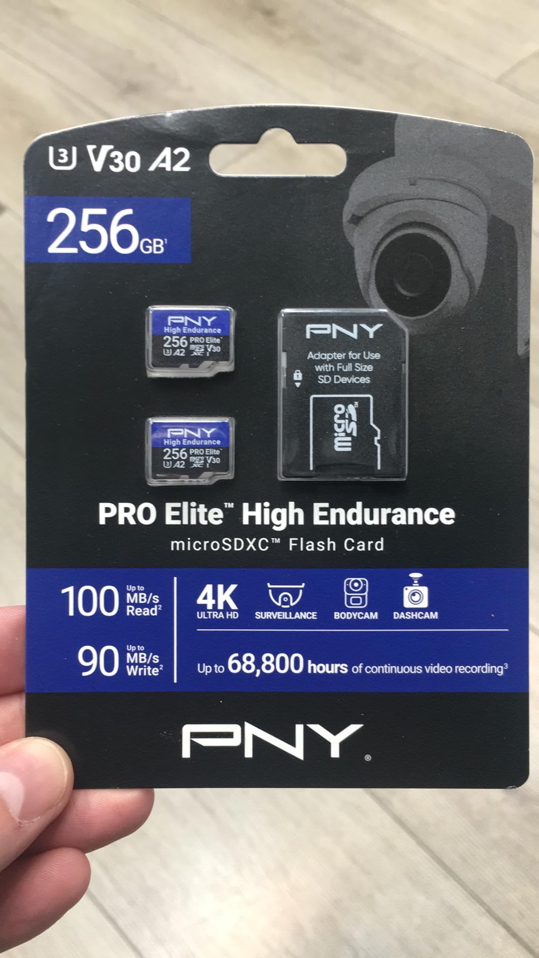 PNY 128GB PRO Elite High Endurance C10 U3 V30 A2 microSDXC - Up to 34.4K Continuous Recording Hours, Up to 100/90MB/s Read/Write, 4K UHD, Full HD, UHS-I, Surveillance, Home Security, Dash Cam, 2-Pack customer photo 2