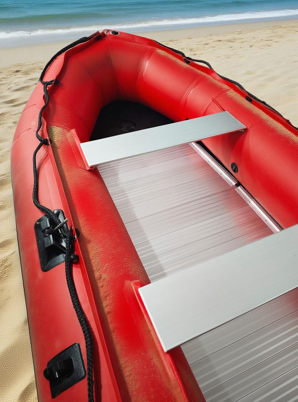 EXOCET Inflatable Dinghy Boat 5-8 Person, PVC Composite, Aluminum Stern Plating and Aluminum Floor, V-Shaped Hull, 4 Air Chambers, Quick Inflation customer photo 2