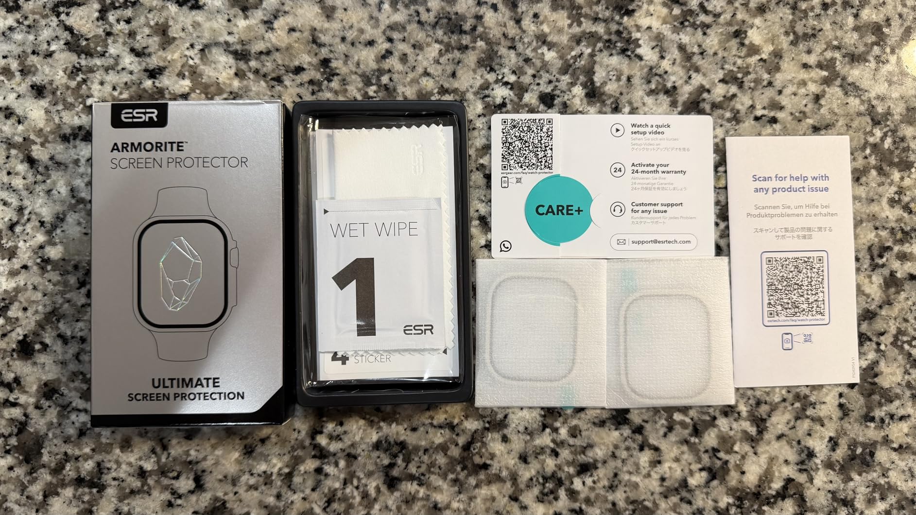 ESR Armorite Screen Protector for Apple Watch Ultra 3 2025 /Ultra 2 /Ultra (49 mm), Military Grade Protection, Tempered Glass Film with Aluminum Alloy Frame, Anti-Scratch, 2 Pack, Black customer photo 2