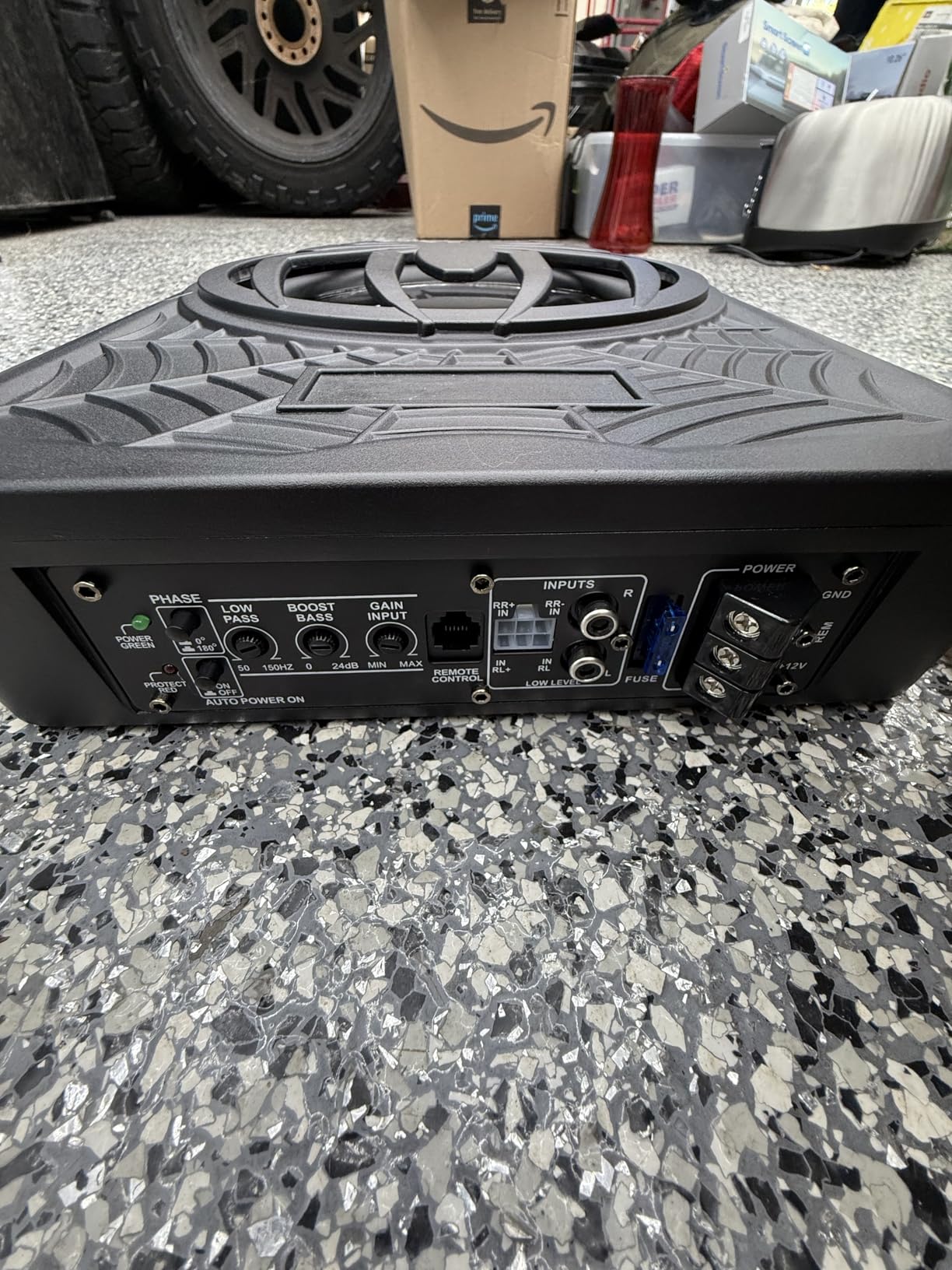 1200W RGB Subwoofer, Slim Underseat Car Subwoofer and Amp Package with RGB Beat-Synced Light, Individual Control for Low Pass/Gain/Boost (A, B) customer photo 1