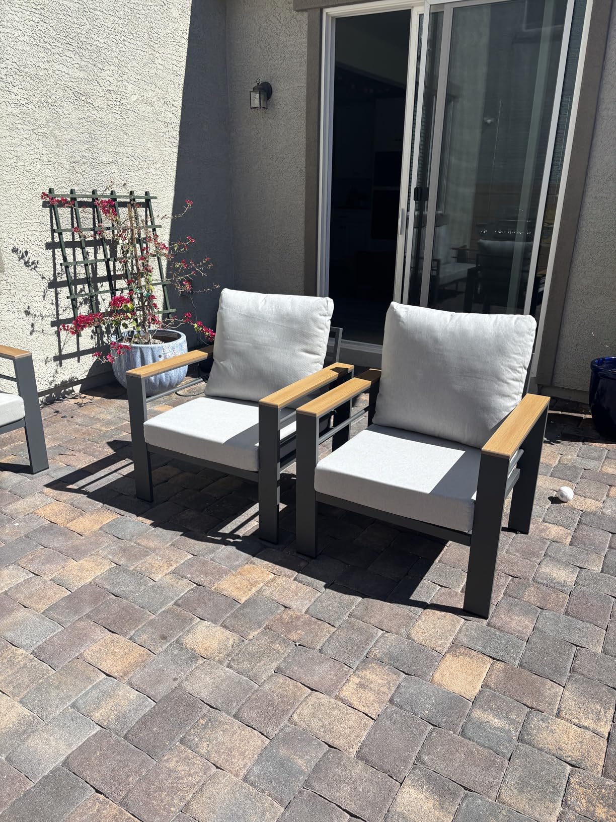 Aoxun Aluminum Patio Furniture Set 7 Seats, Oversized Outdoor Sectional with Washable Thick Cushions, Coffee Table and Waterproof Cover customer photo 1