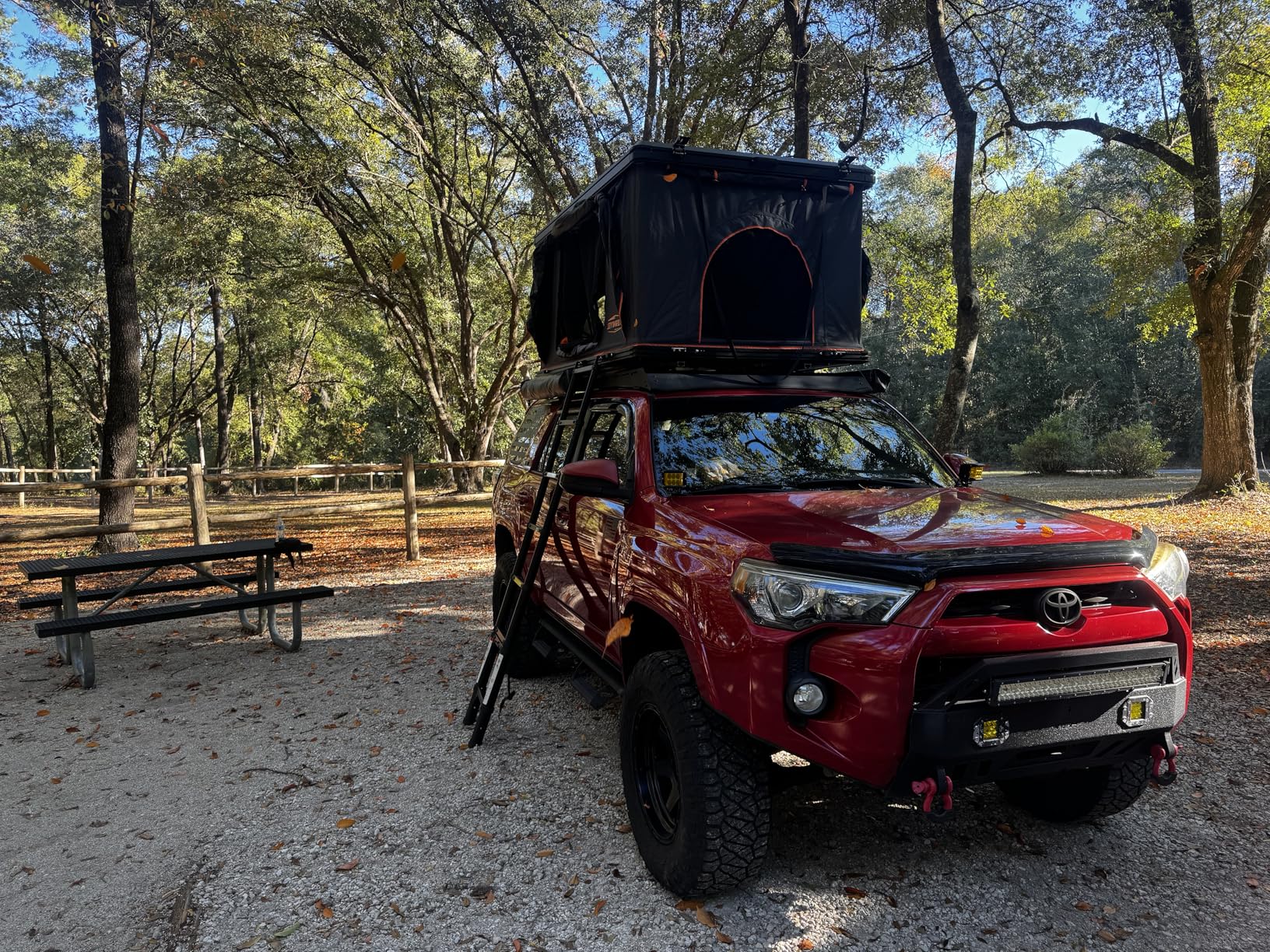 Aluminum Rooftop Tent Hard Shell, Pop Up Roof Tent Hardshell | 2-Layer Mat, LED Light Strip, 2 Person Car Roof Top Tent Camping for Jeep Truck SUV Trailer customer photo 1