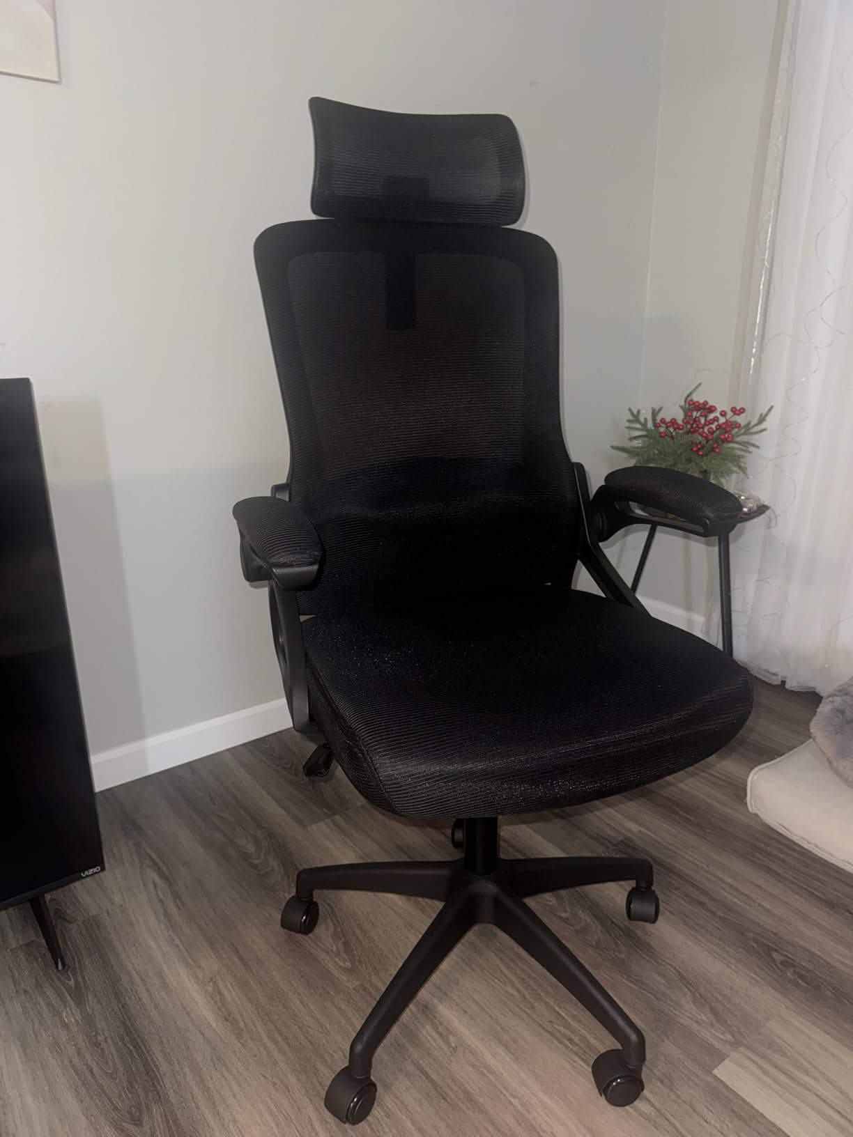 Fizzin Ergonomic Office Chair, 400 LBS Computer Chairs with Adjustable Lumbar Support, Breathable Mesh Desk Chair Ergonomic with Thickened Cushion, Comfy Home Office Desk Chair (Black) customer photo 2