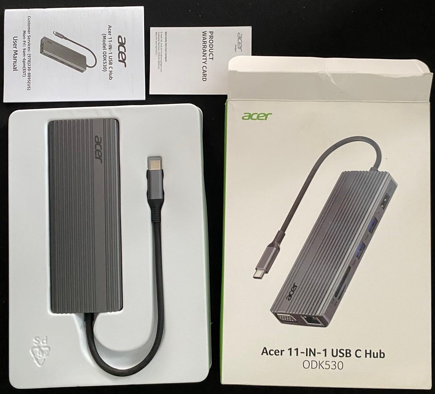 Acer 11 in 1 USB C HUB Multiport Adapter with 4K@60Hz HDMI, 2x10Gbps USB C, 2x5Gbps USB A, 100W PD Port, 1000Mbps Ethernet, 1080P VGA, SD/TF, Laptop Docking Station Dual Monitor for PC, Desktop customer photo 2