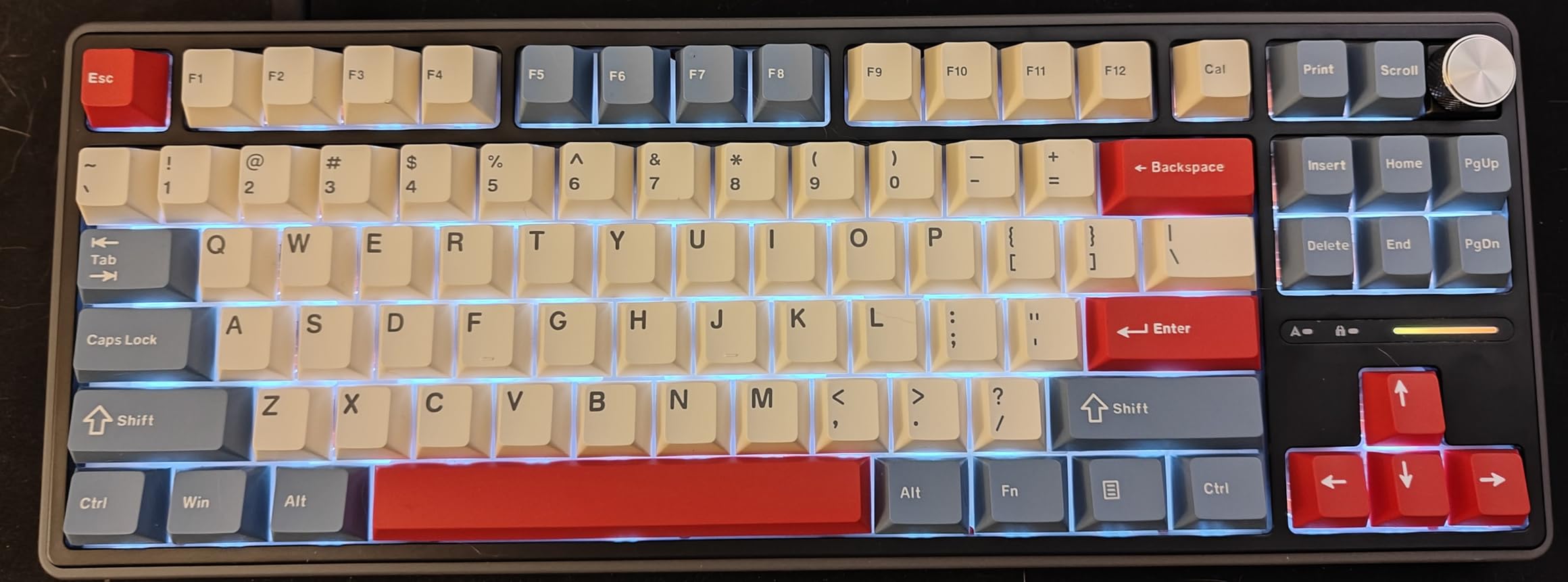 PBT Keycaps Set, Doubleshot 137 Key Caps,Cherry Profile Custom Keycap for 61/64/68/84/87/100/104/108 Mechanical Keyboard, Compatiability for 60 65 75 100 Percent Keyboads (White Blue Red) customer photo 2